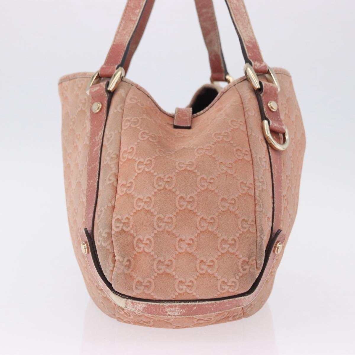 GUCCI GuccissimaGG Abby Sookie Tote Bag Suede Pink Gold Tone 130736 Auth 198365