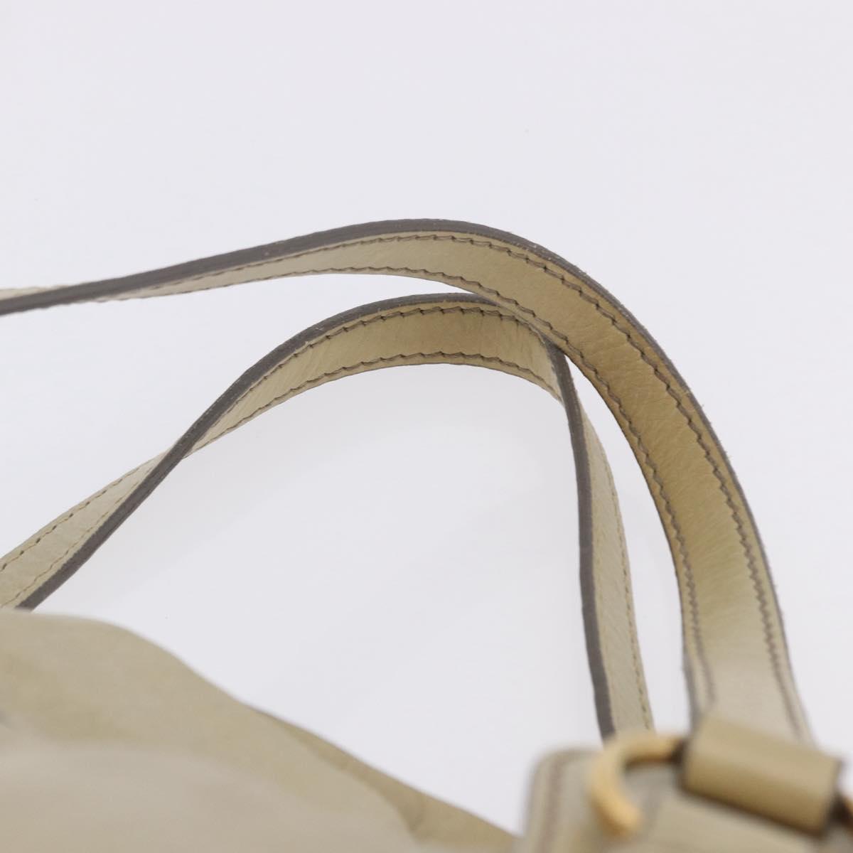 Miu Miu Tote Bag Vitello Lux Leather Beige Gold Auth 198369M