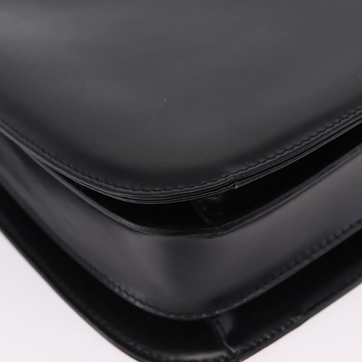 GUCCI Shoulder Bag Patent Black Silver 007 2046 Auth 198371