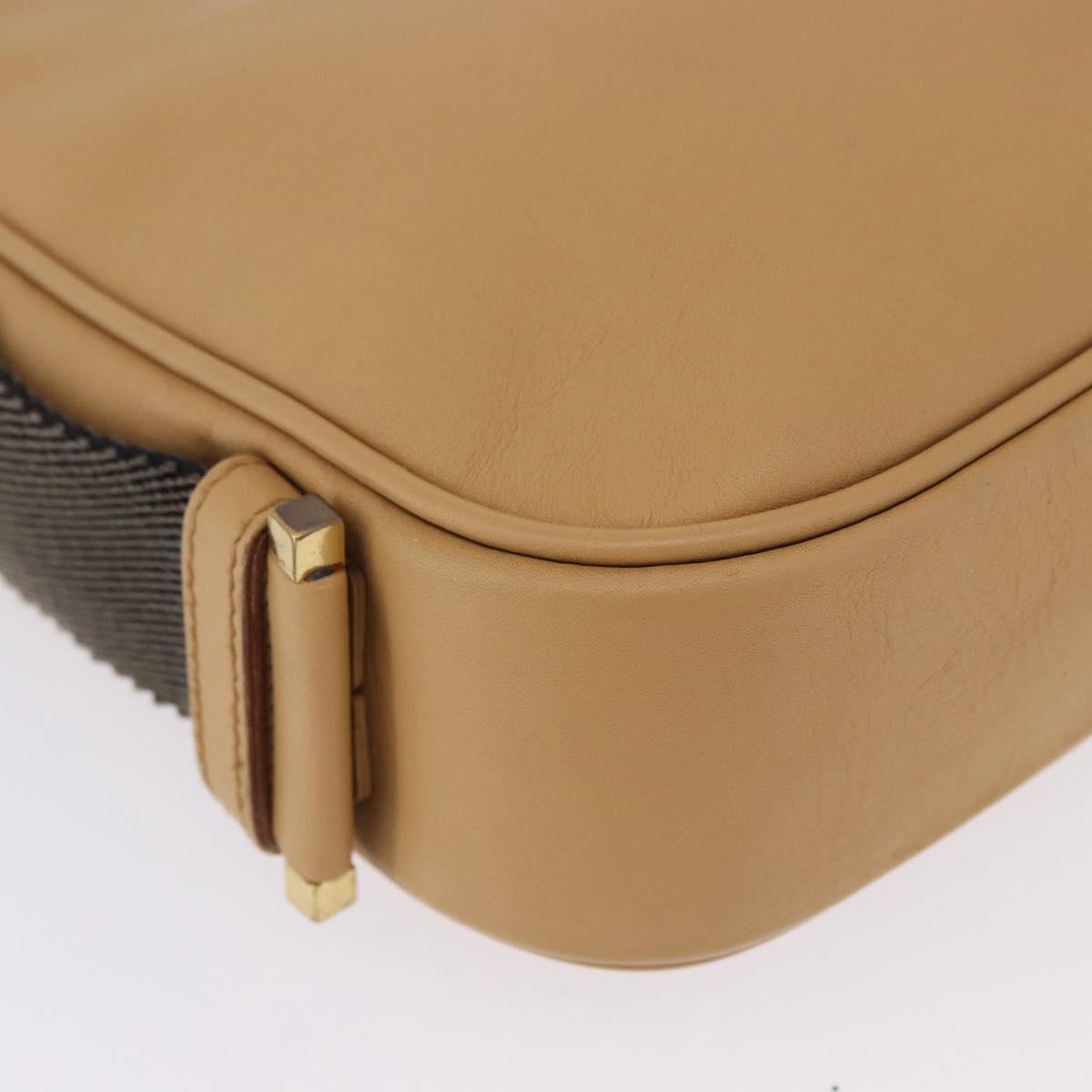 GUCCI Jackie Shoulder Bag Leather Beige Gold Tone 92786 Auth 198372A