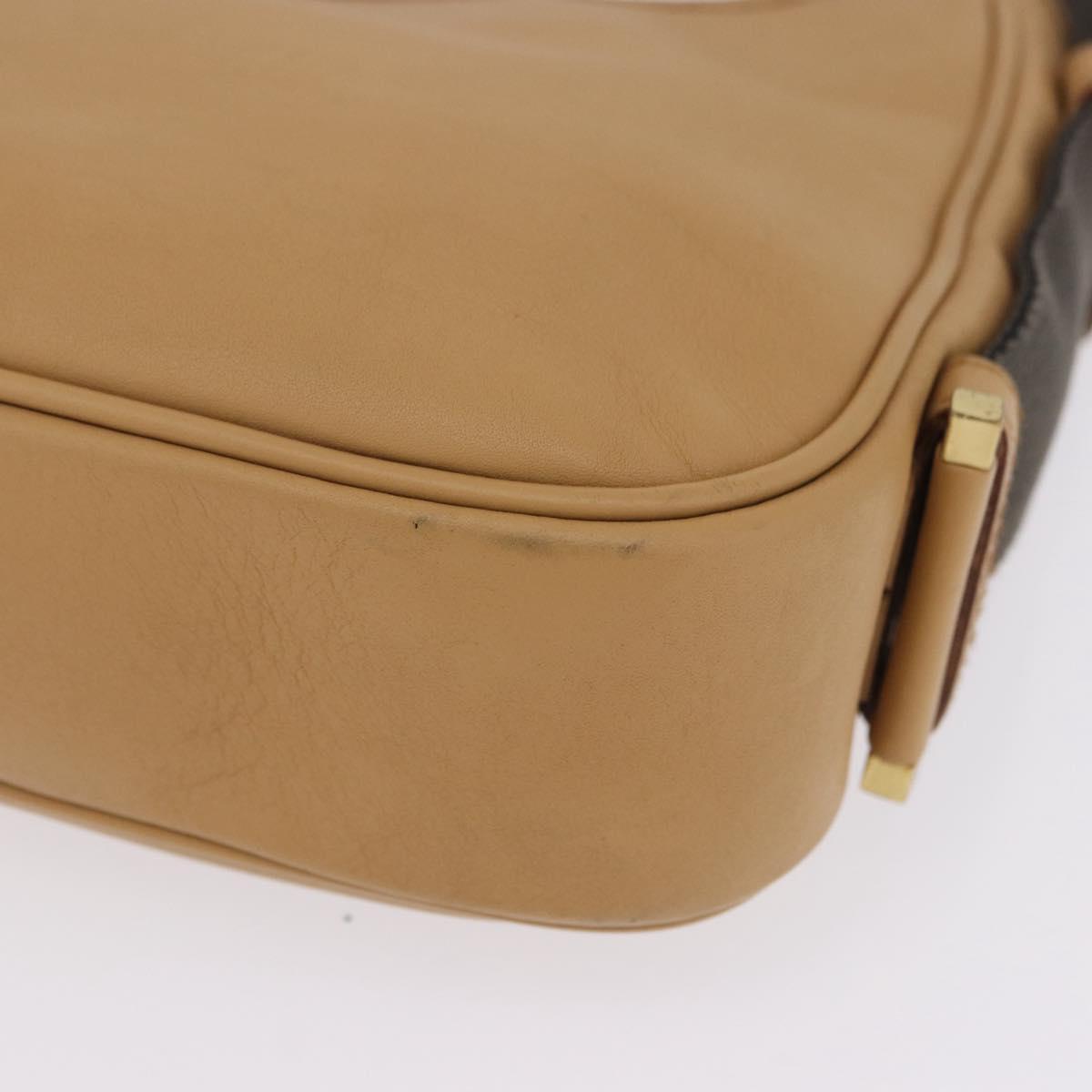 GUCCI Jackie Shoulder Bag Leather Beige Gold Tone 92786 Auth 198372A