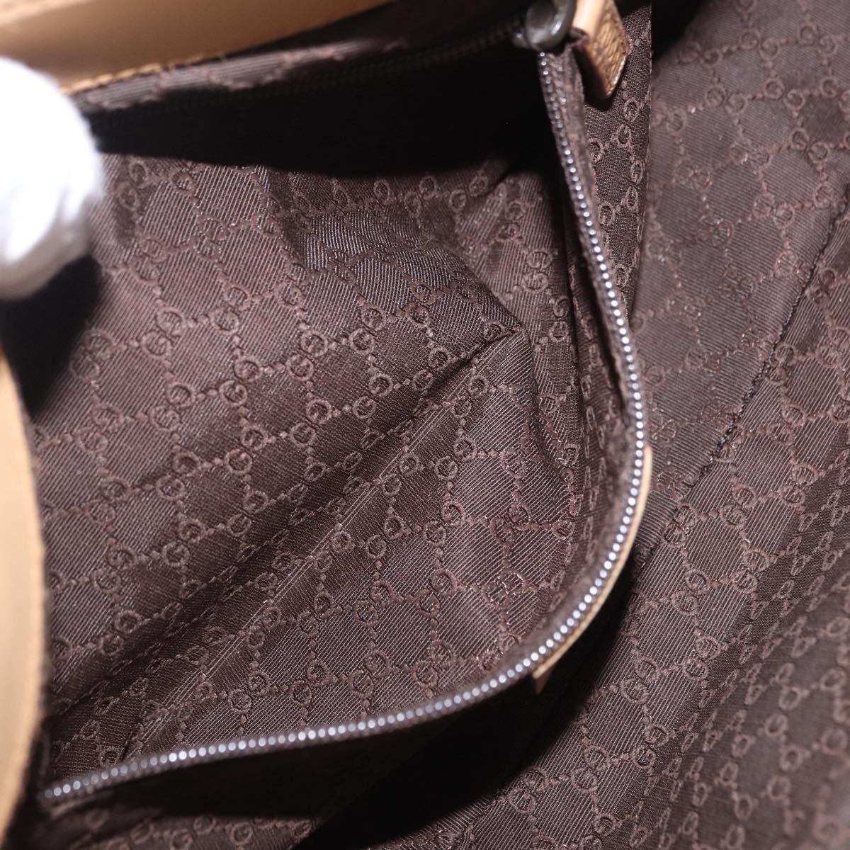 GUCCI Jackie Shoulder Bag Leather Beige Gold Tone 92786 Auth 198372A