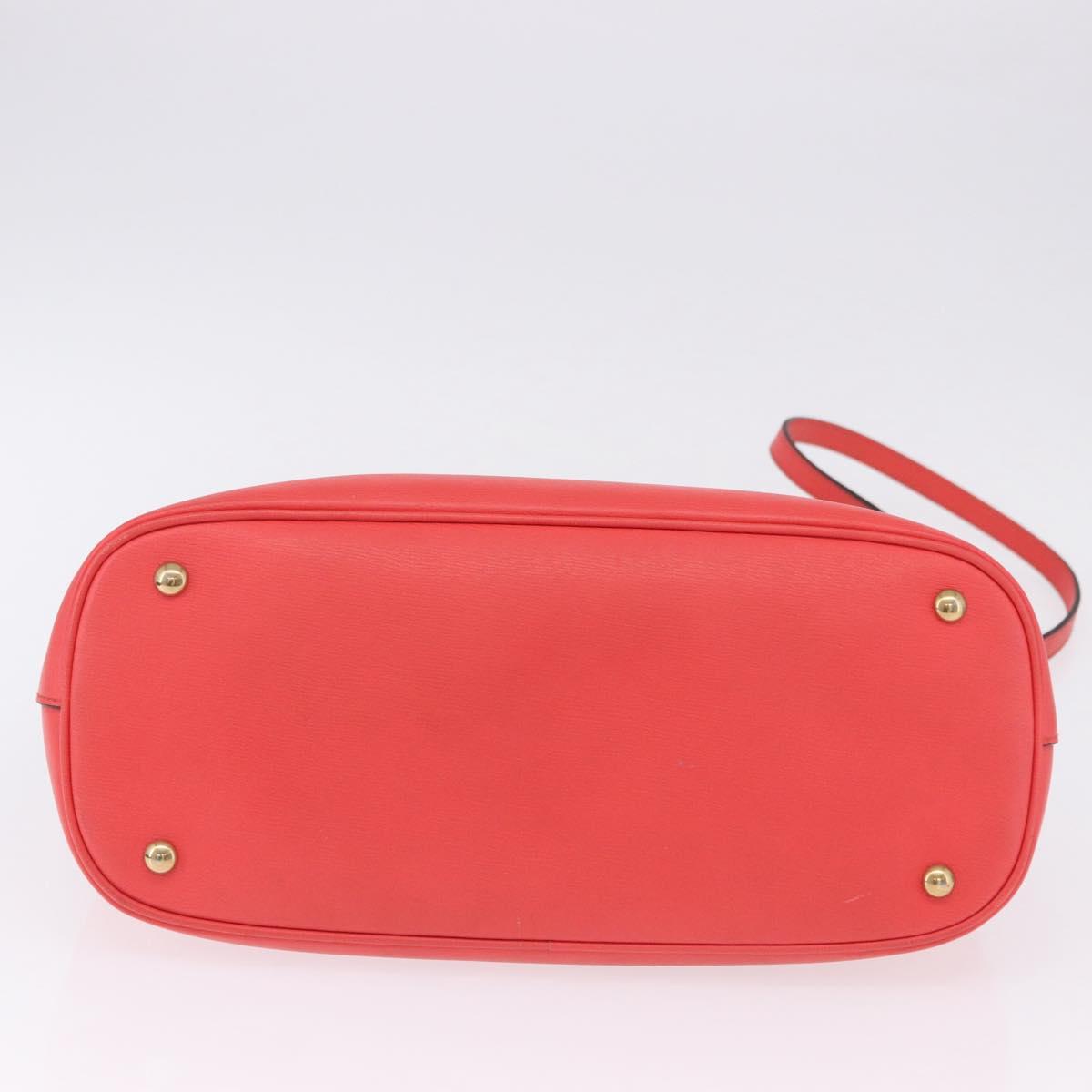 GUCCI Hand Bag Leather 2way Red Gold 319795 Auth 198375V