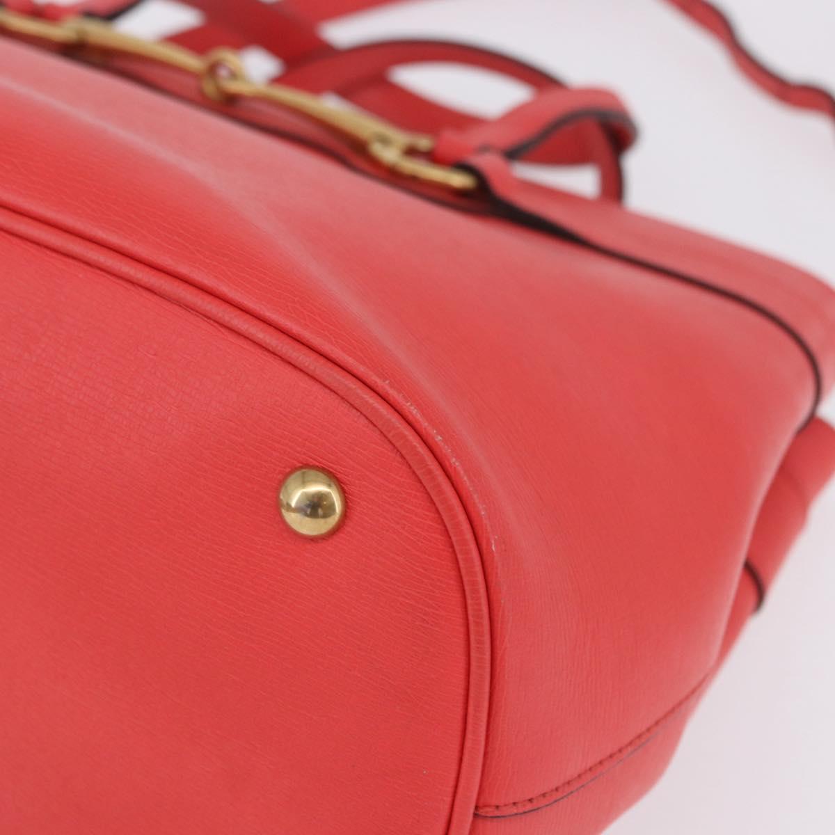 GUCCI Hand Bag Leather 2way Red Gold 319795 Auth 198375V