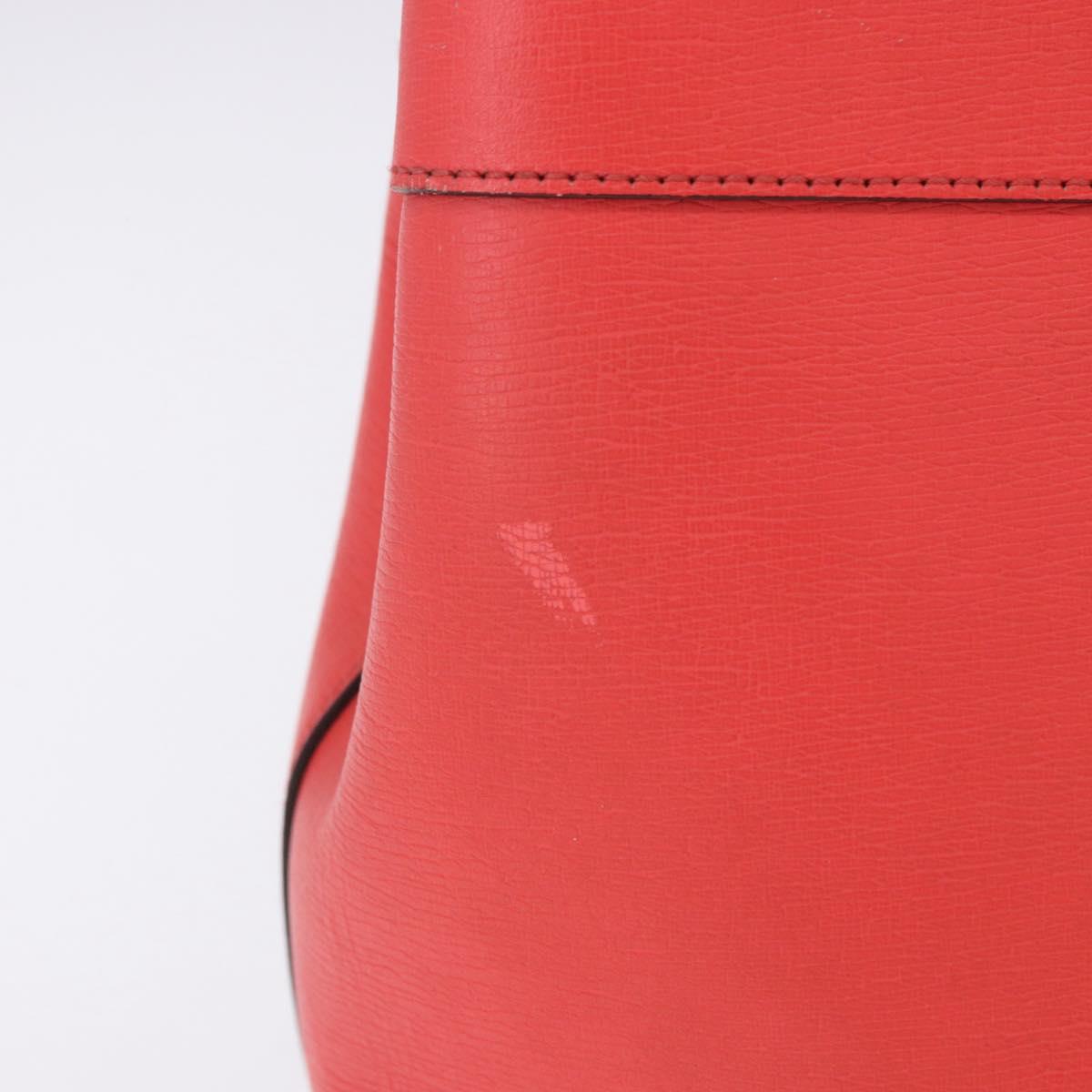 GUCCI Hand Bag Leather 2way Red Gold 319795 Auth 198375V