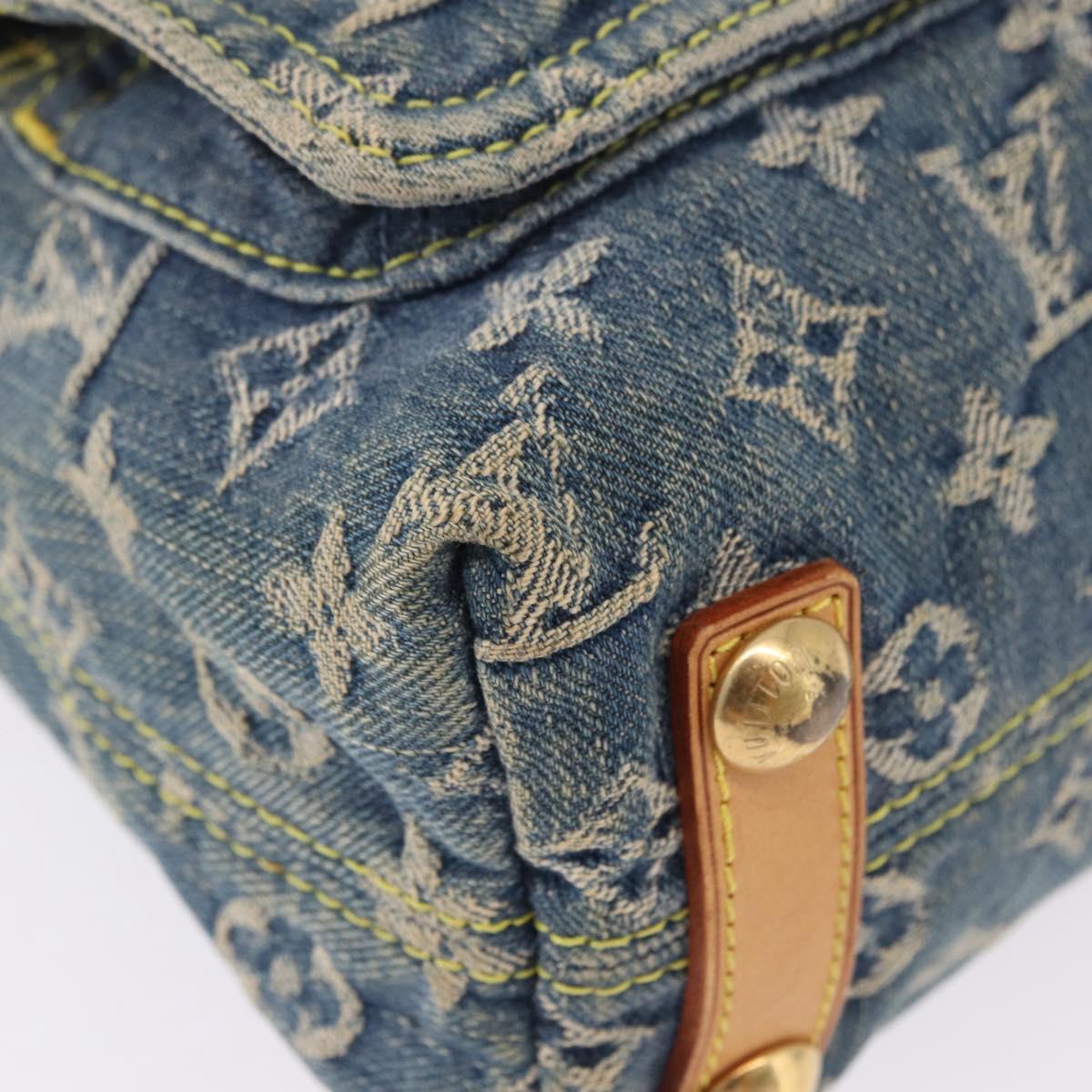 LOUIS VUITTON Monogram Denim Buggy PM Shoulder Bag Blue M95049 LV Auth 198378V