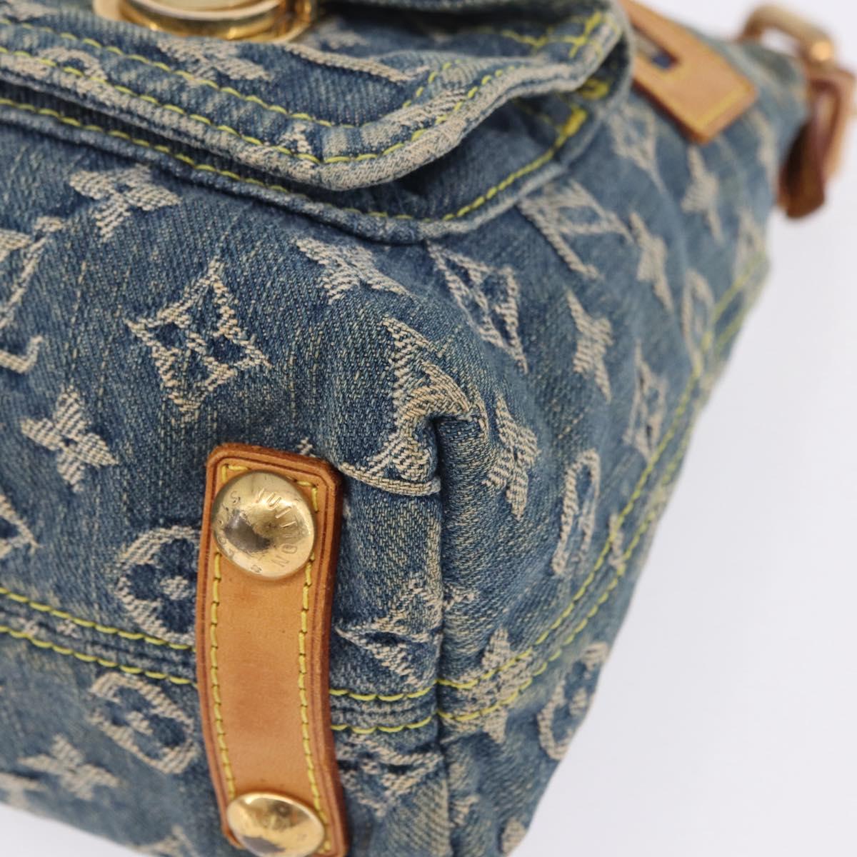 LOUIS VUITTON Monogram Denim Buggy PM Shoulder Bag Blue M95049 LV Auth 198378V
