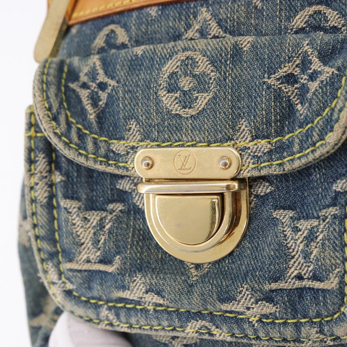 LOUIS VUITTON Monogram Denim Buggy PM Shoulder Bag Blue M95049 LV Auth 198378V