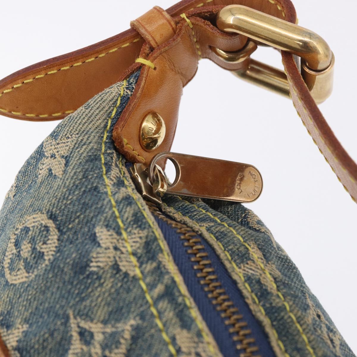 LOUIS VUITTON Monogram Denim Buggy PM Shoulder Bag Blue M95049 LV Auth 198378V