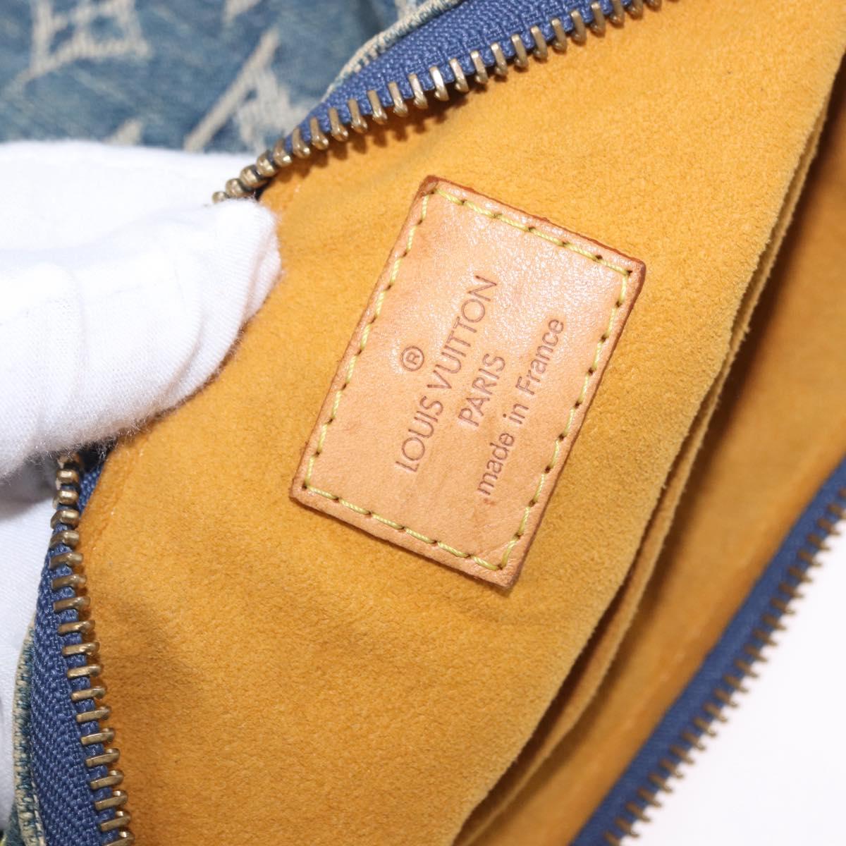 LOUIS VUITTON Monogram Denim Buggy PM Shoulder Bag Blue M95049 LV Auth 198378V