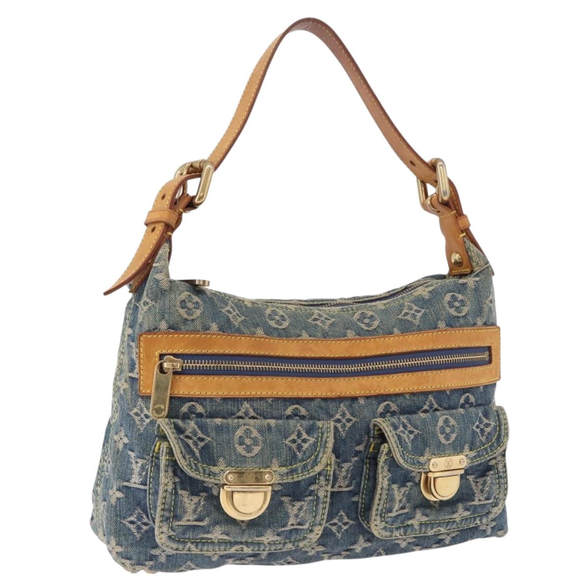 LOUIS VUITTON Monogram Denim Buggy PM Shoulder Bag Blue M95049 LV Auth 198378V