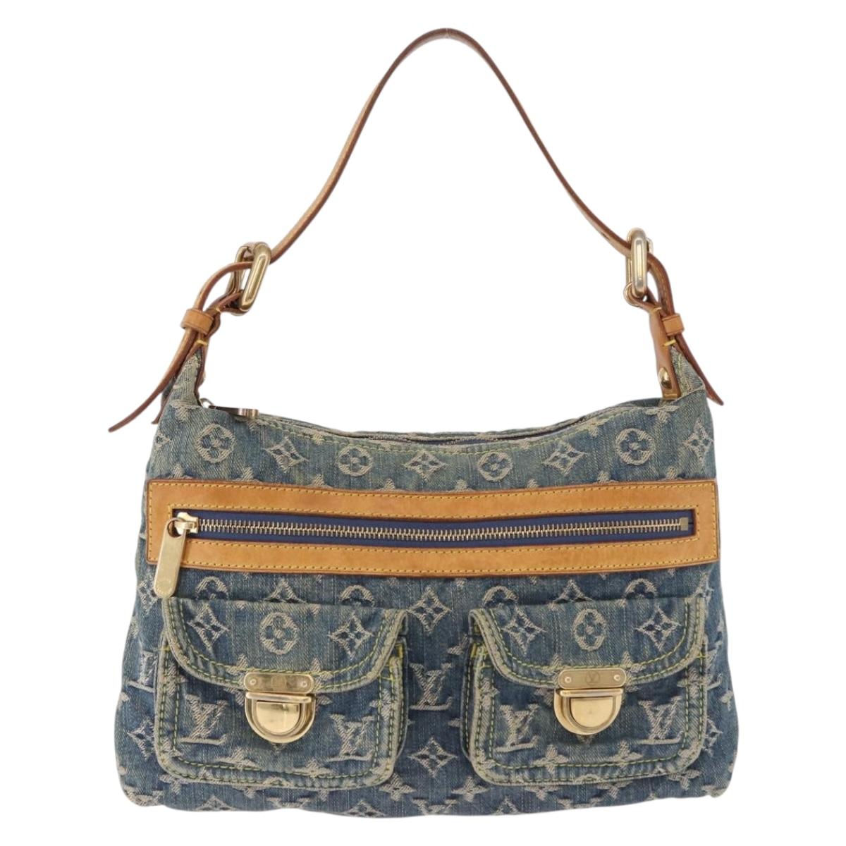LOUIS VUITTON Monogram Denim Buggy PM Shoulder Bag Blue M95049 LV Auth 198378V