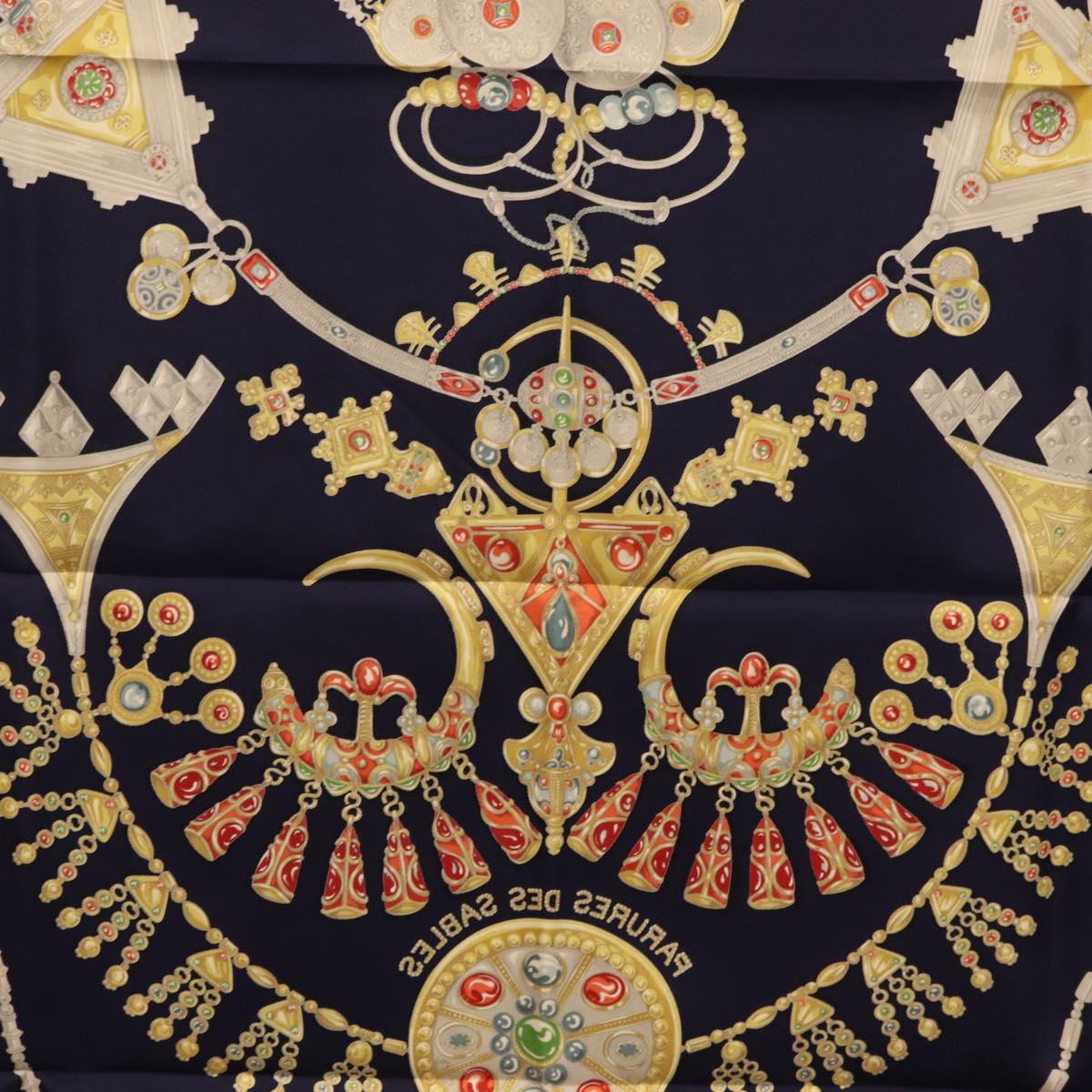 HERMES Carre 90 Scarf Silk Navy Auth 198381M