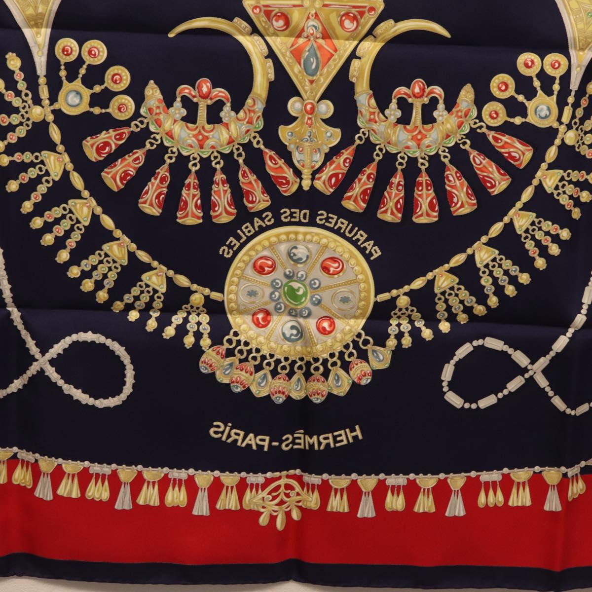 HERMES Carre 90 Scarf Silk Navy Auth 198381M