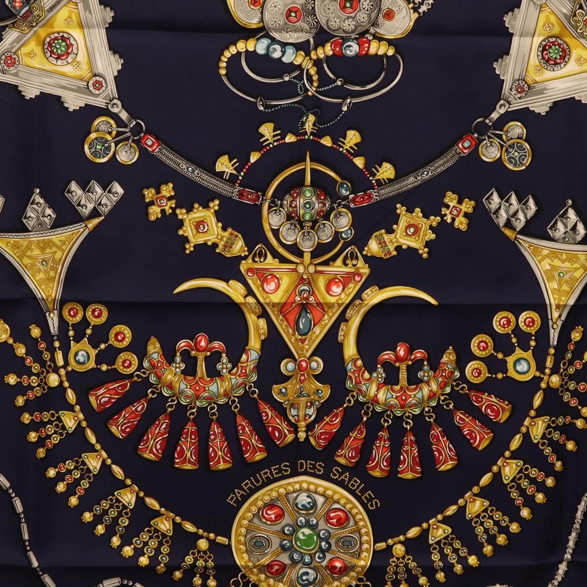 HERMES Carre 90 Scarf Silk Navy Auth 198381M