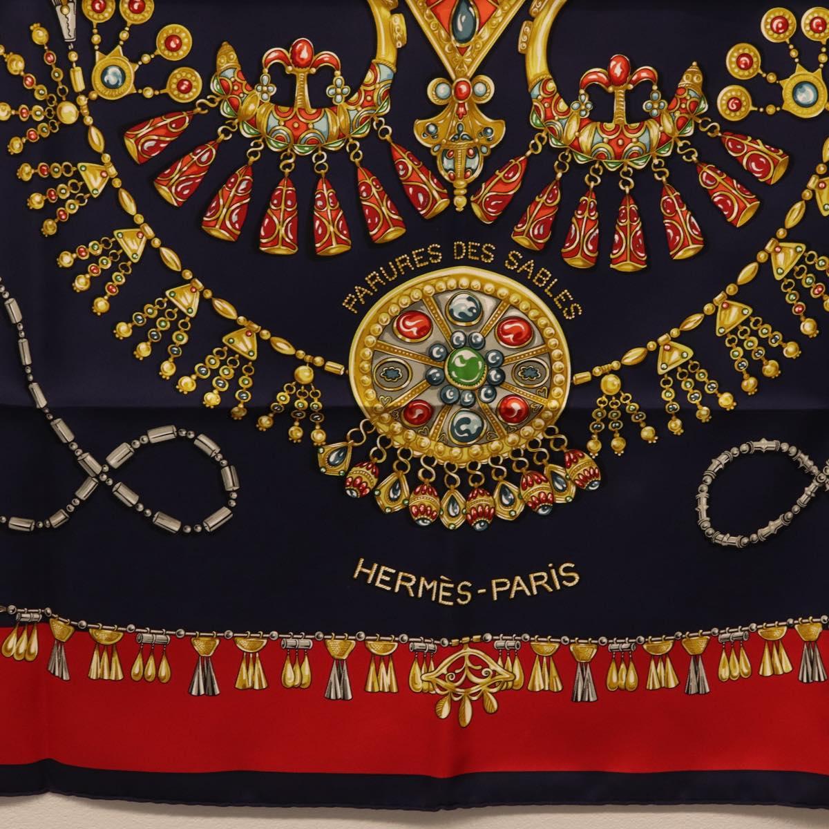 HERMES Carre 90 Scarf Silk Navy Auth 198381M