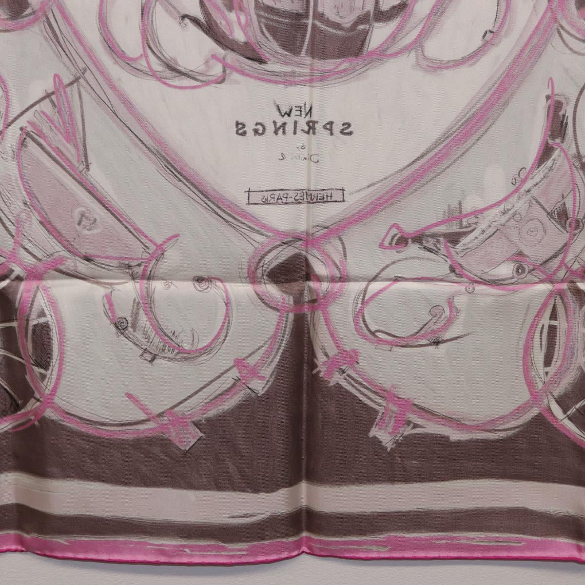 HERMES Carre 90 Scarf Silk Pink Auth 198386M