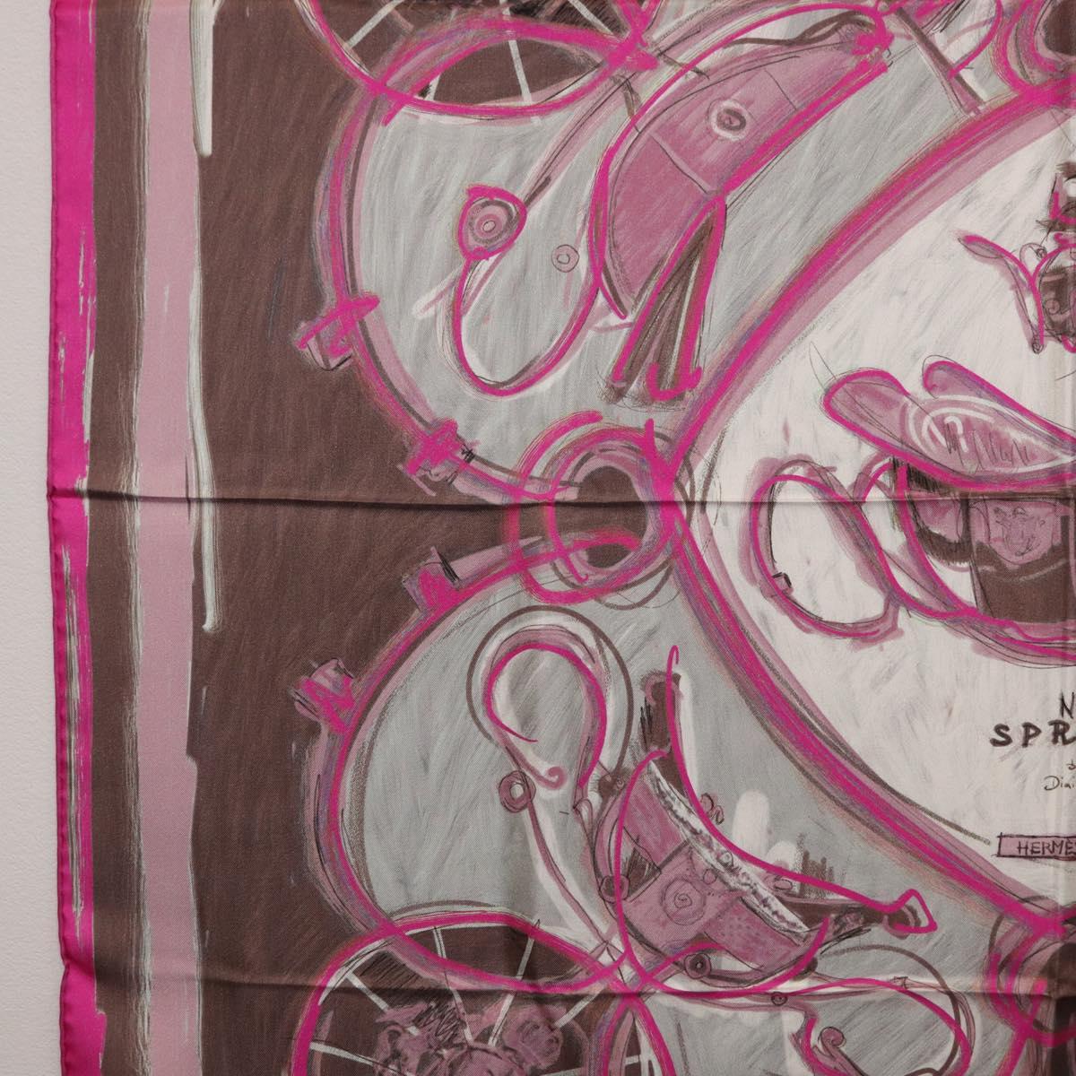 HERMES Carre 90 Scarf Silk Pink Auth 198386M