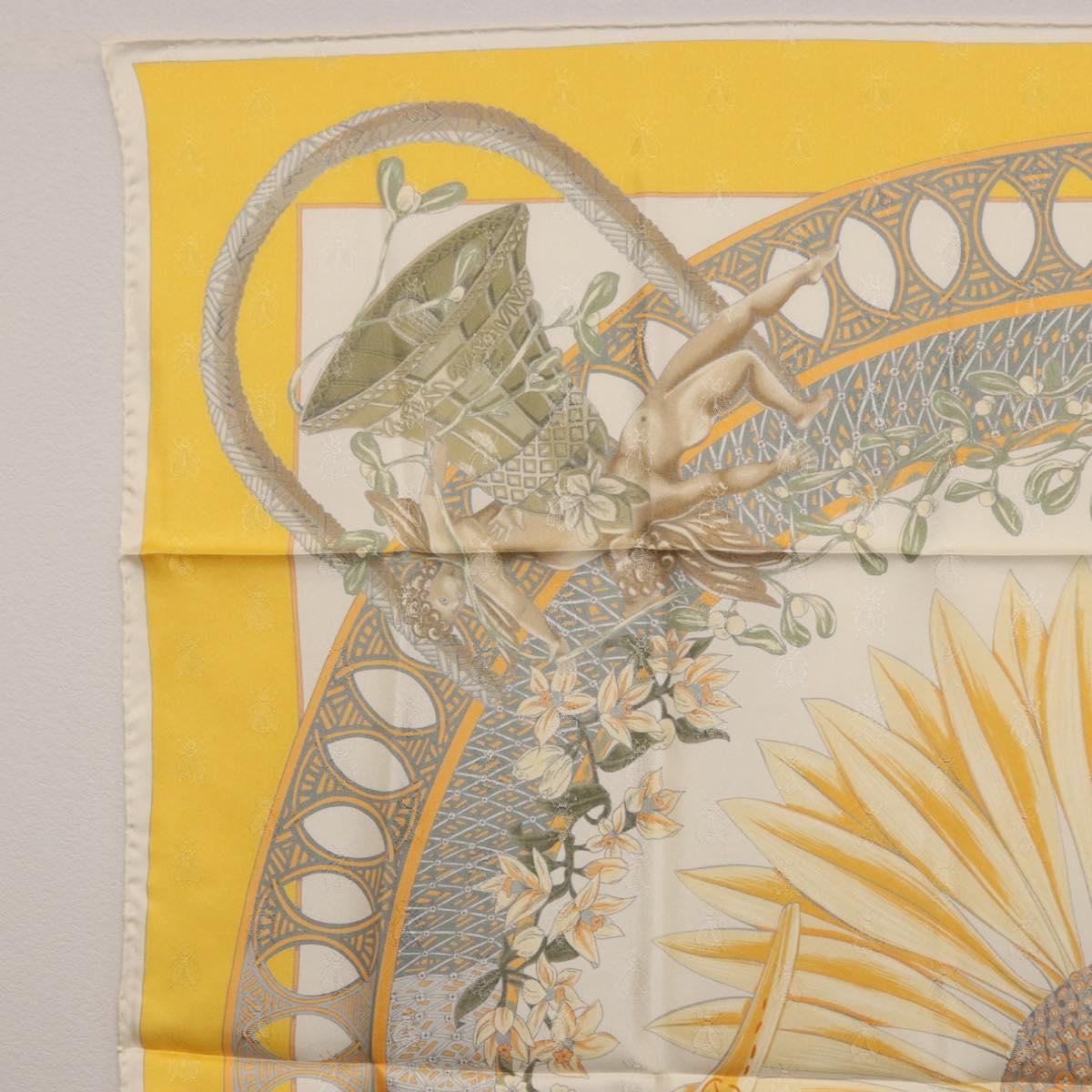 HERMES Carre 90 Scarf Silk Yellow Auth 198387M