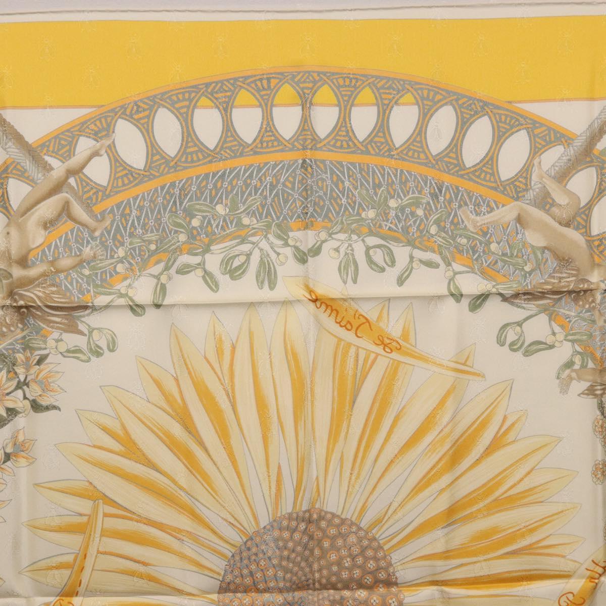 HERMES Carre 90 Scarf Silk Yellow Auth 198387M