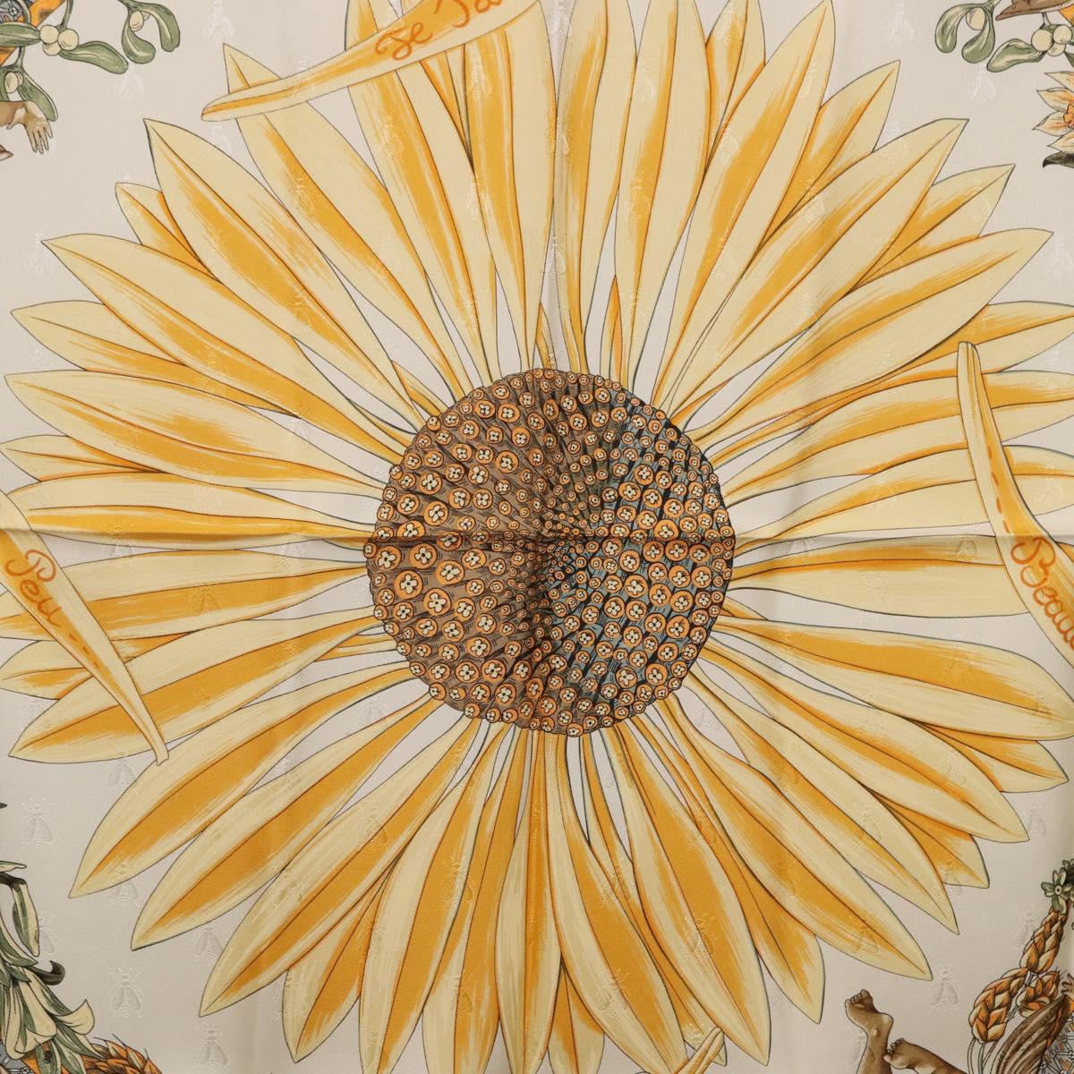 HERMES Carre 90 Scarf Silk Yellow Auth 198387M