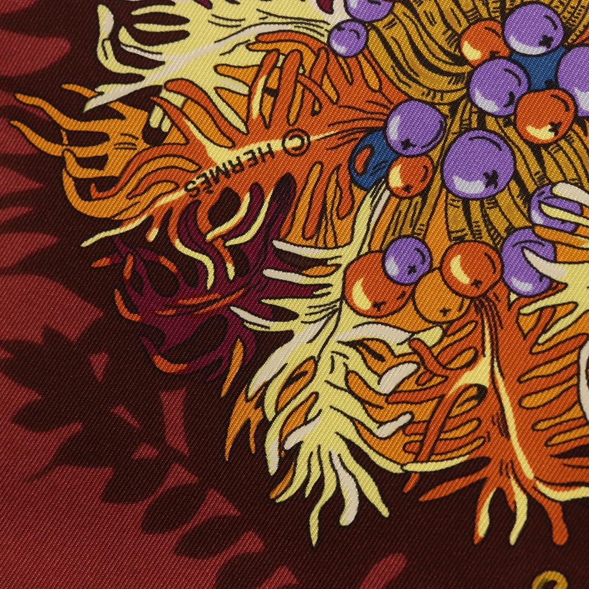 HERMES Carre 90 Scarf Silk Bordeaux Auth 198389M