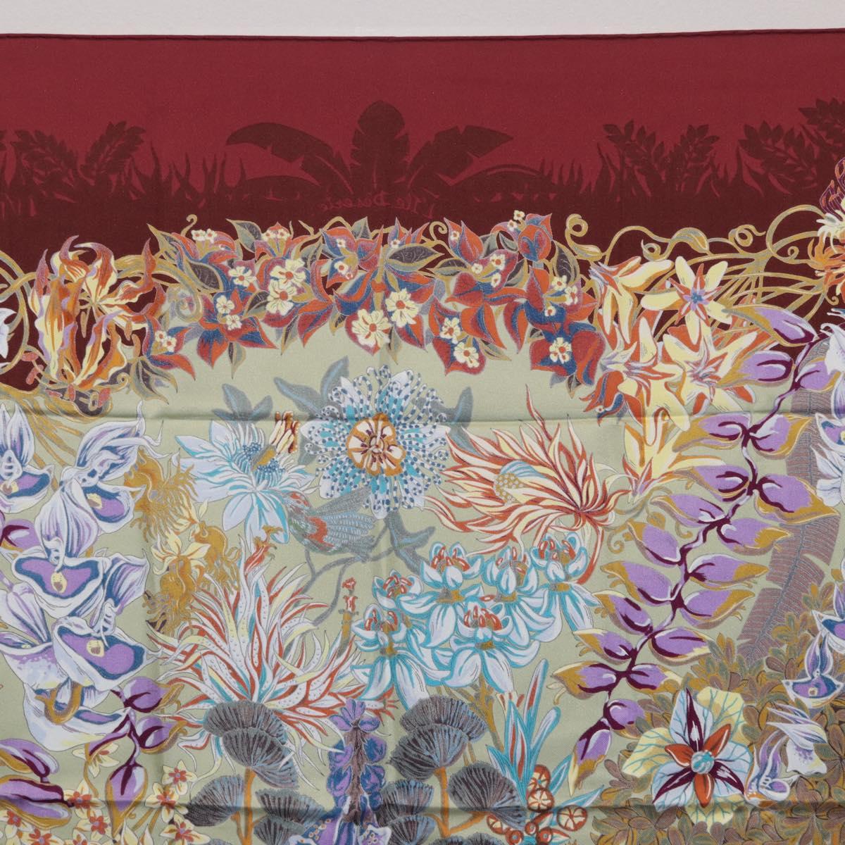HERMES Carre 90 Scarf Silk Bordeaux Auth 198389M