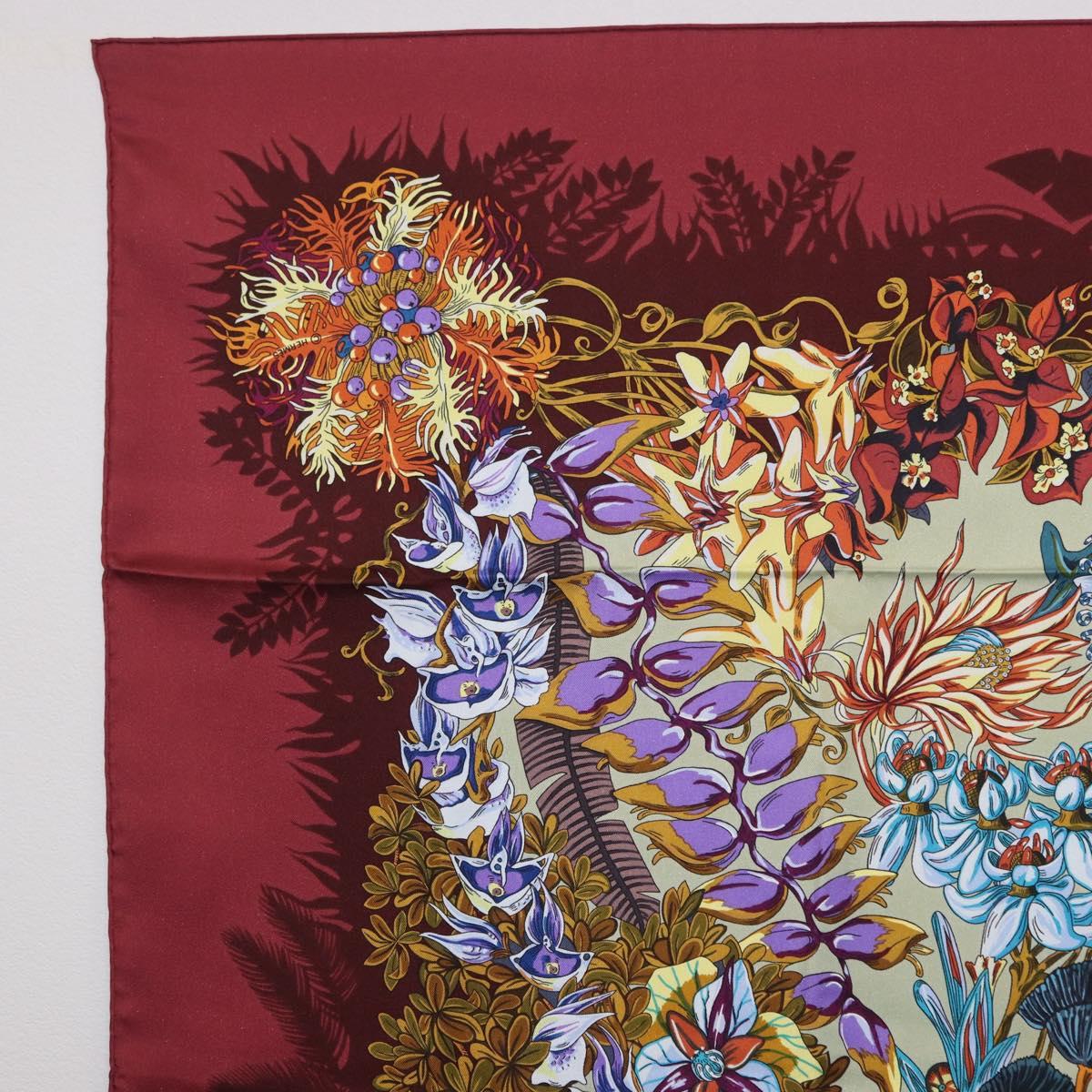 HERMES Carre 90 Scarf Silk Bordeaux Auth 198389M