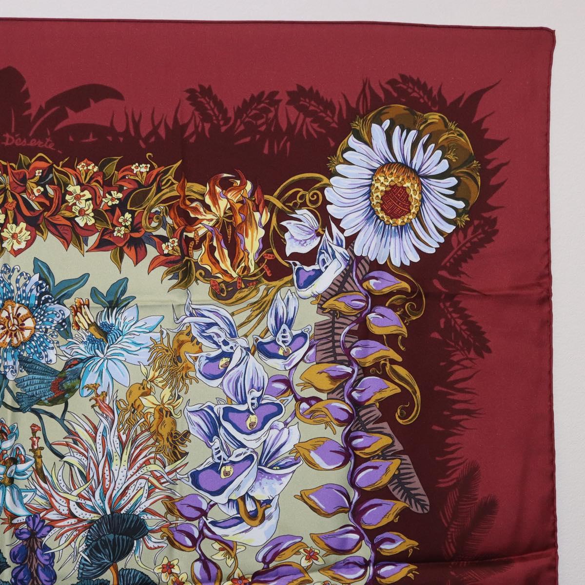 HERMES Carre 90 Scarf Silk Bordeaux Auth 198389M