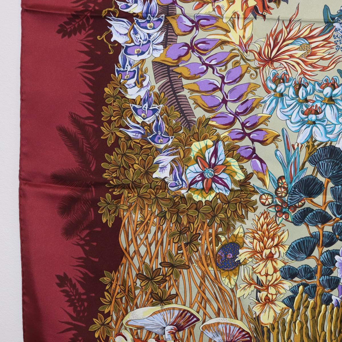 HERMES Carre 90 Scarf Silk Bordeaux Auth 198389M