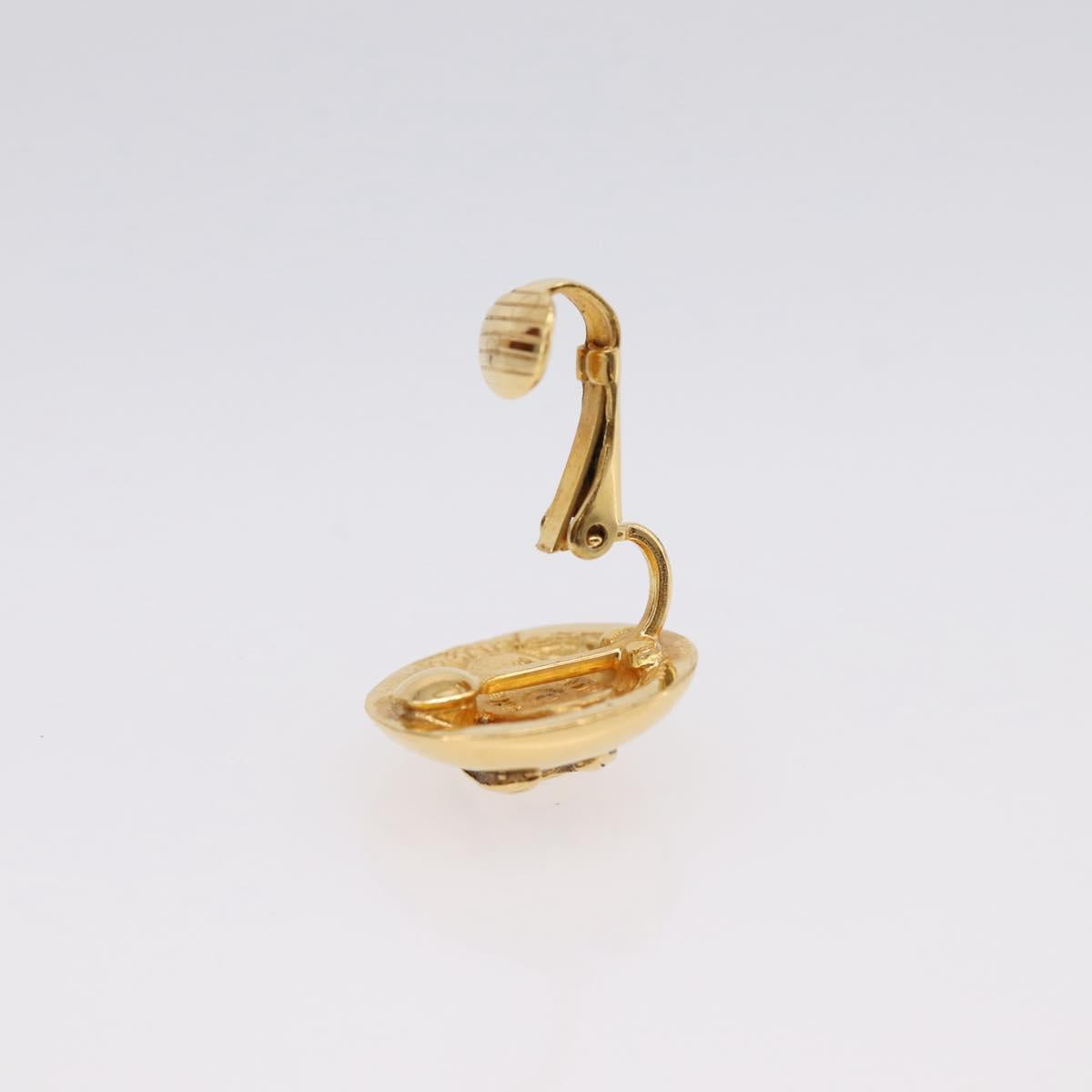 CHANEL COCO Mark Earring Metal Gold Tone CC Auth 198444V
