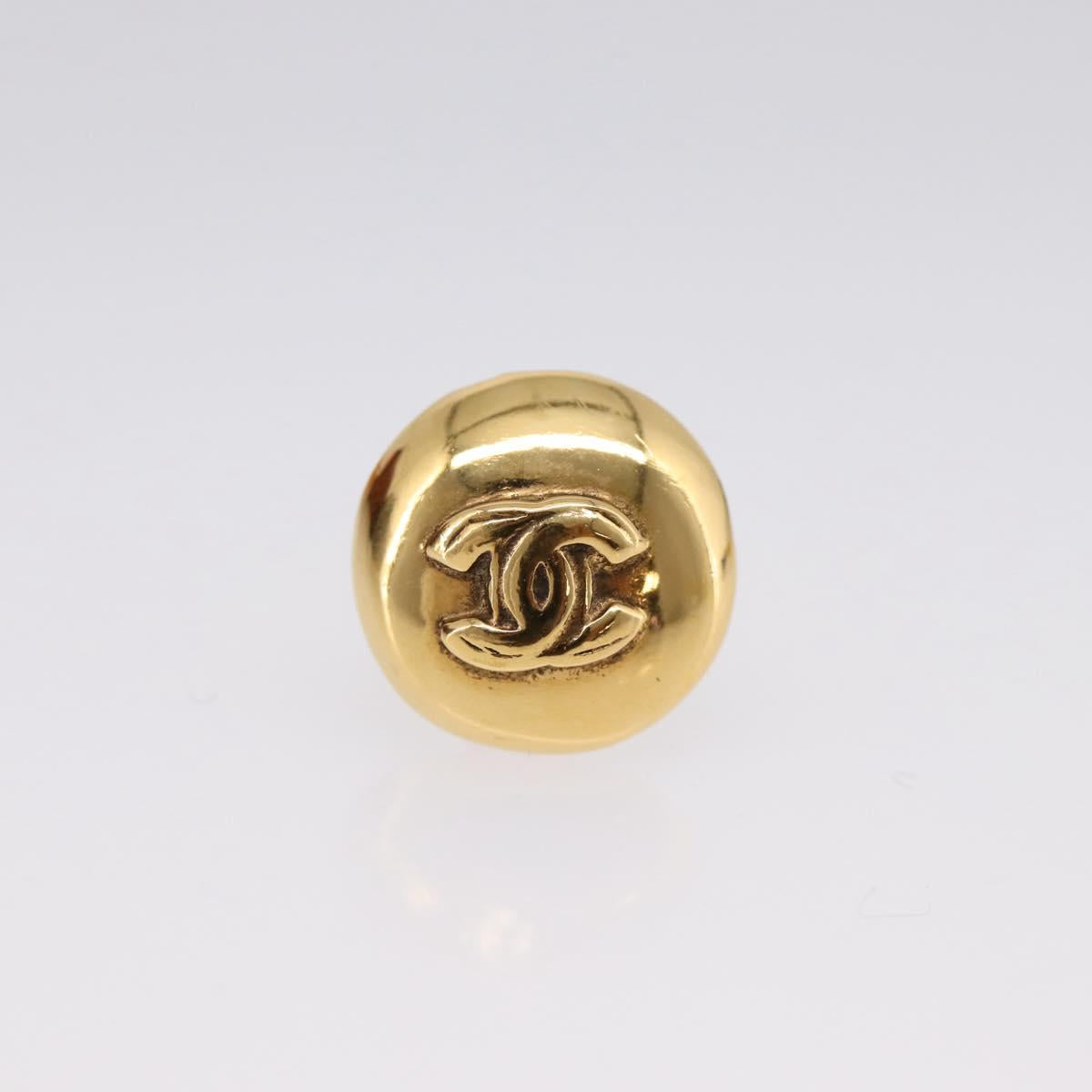 CHANEL COCO Mark Earring Metal Gold Tone CC Auth 198444V