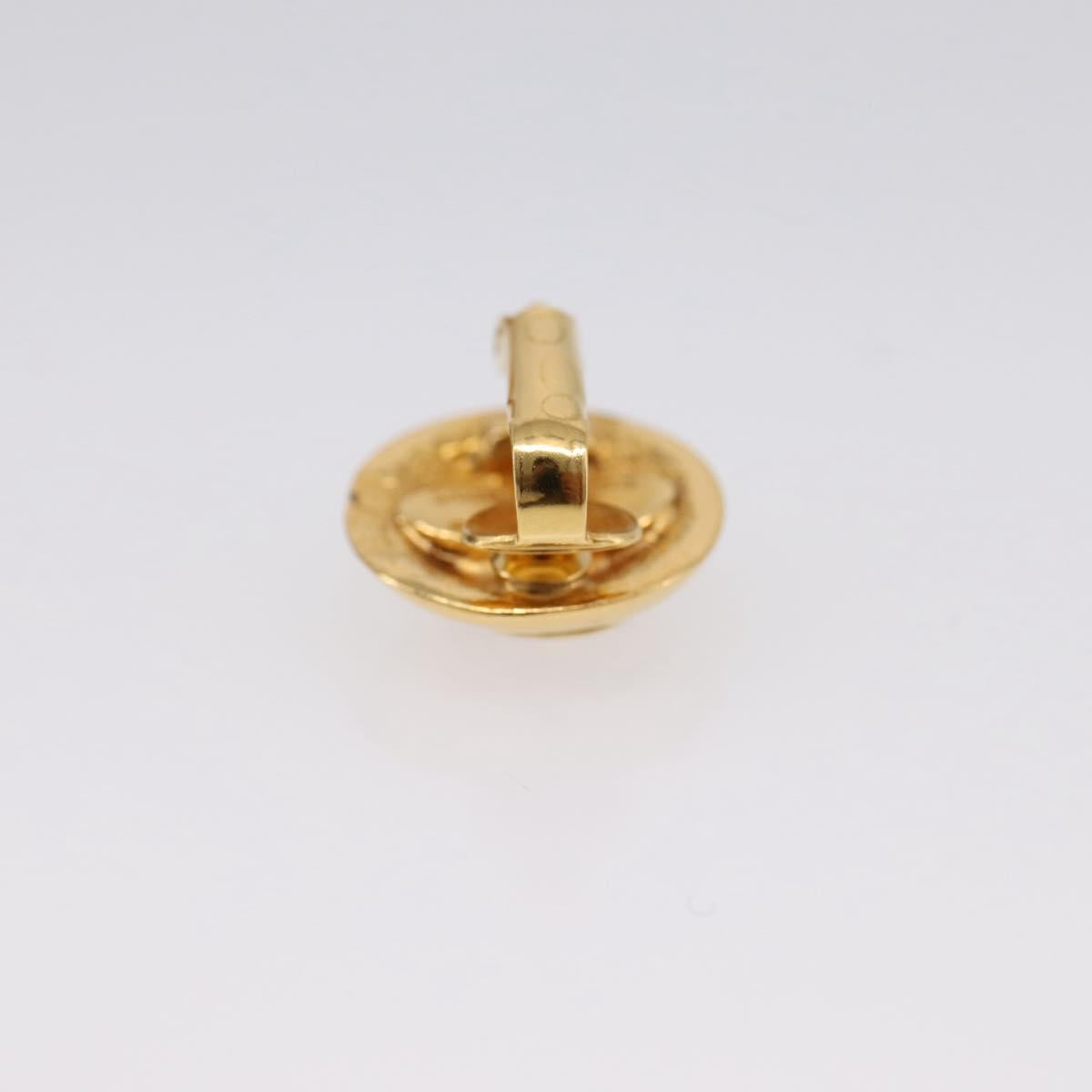 CHANEL COCO Mark Earring Metal Gold Tone CC Auth 198444V