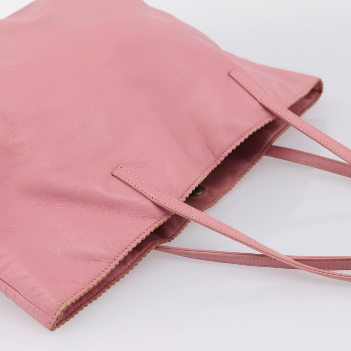 LOEWE Tote Bag Leather Pink Silver Auth 198452