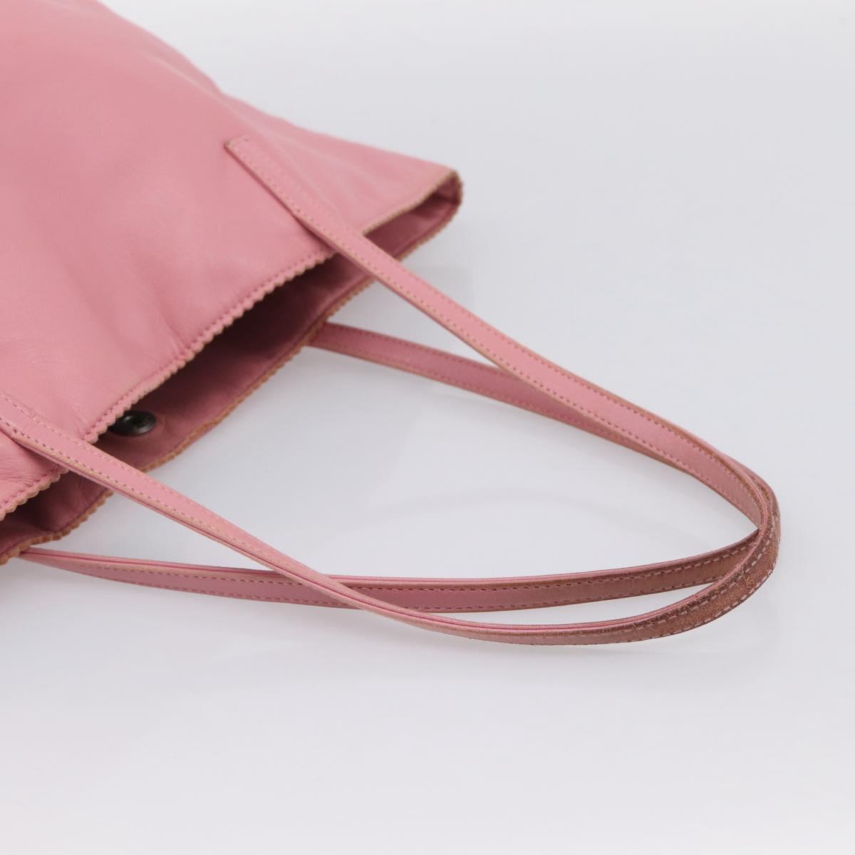 LOEWE Tote Bag Leather Pink Silver Auth 198452