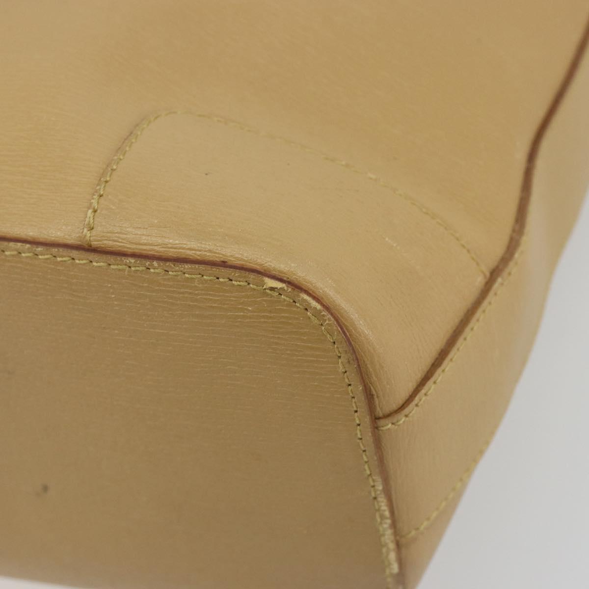 GUCCI Shoulder Bag Leather Beige Gold 001 4204 Auth 198453