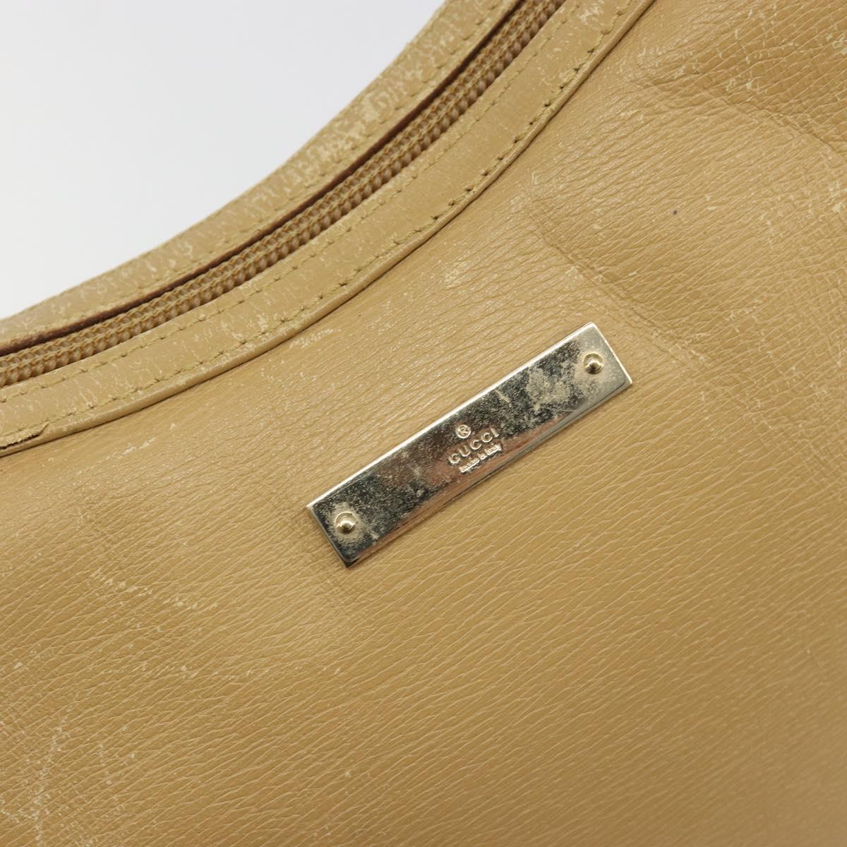 GUCCI Shoulder Bag Leather Beige Gold 001 4204 Auth 198453