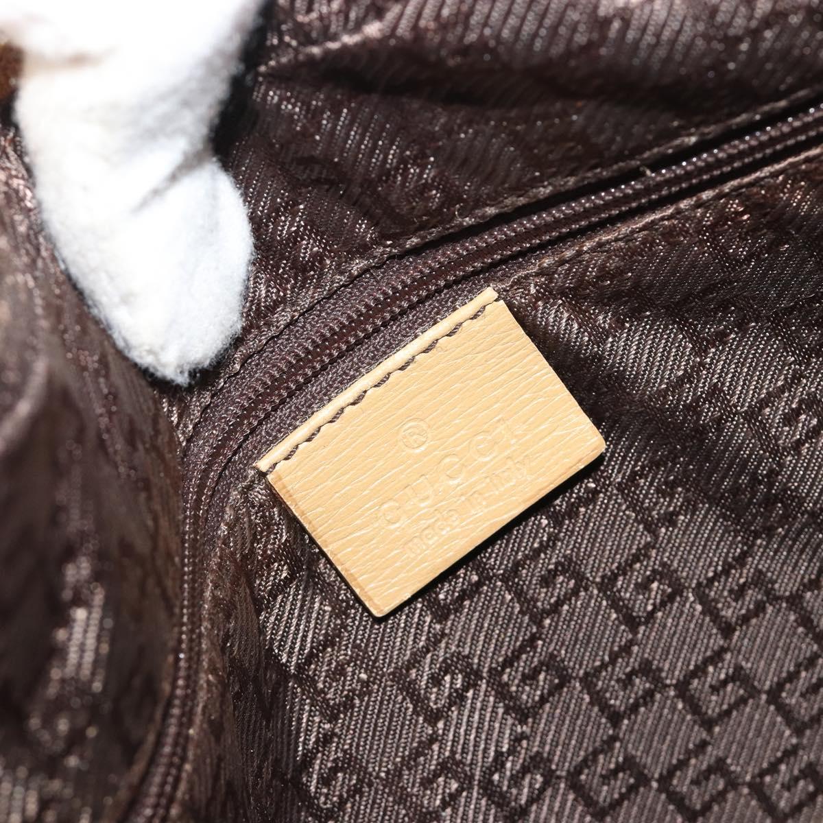 GUCCI Shoulder Bag Leather Beige Gold 001 4204 Auth 198453