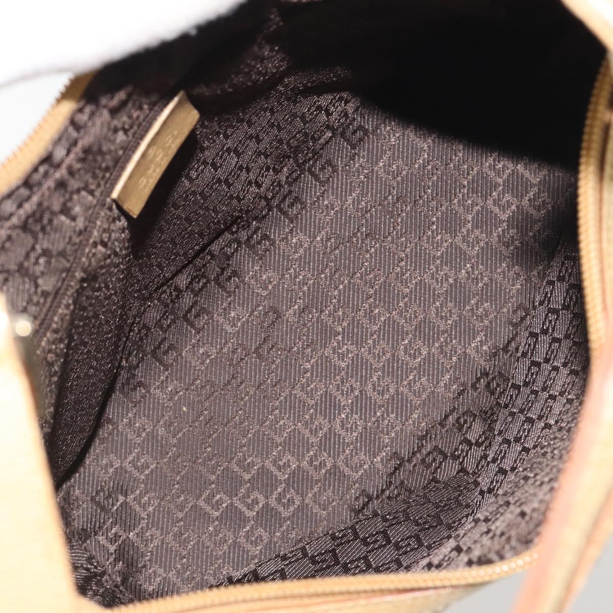 GUCCI Shoulder Bag Leather Beige Gold 001 4204 Auth 198453