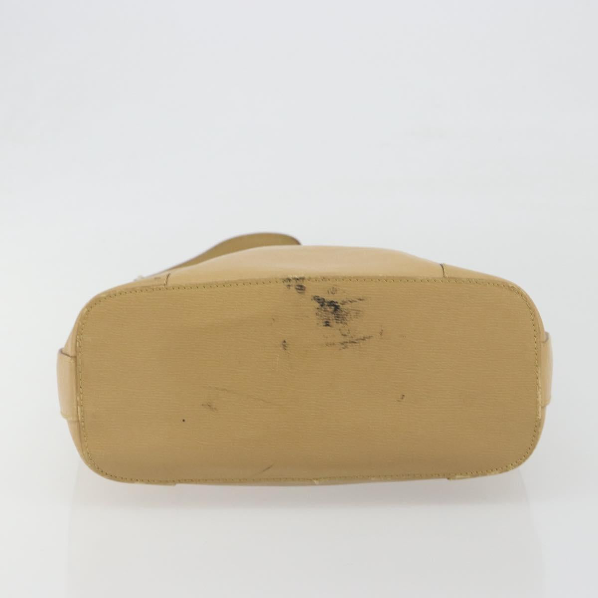 GUCCI Shoulder Bag Leather Beige Gold 001 4204 Auth 198453
