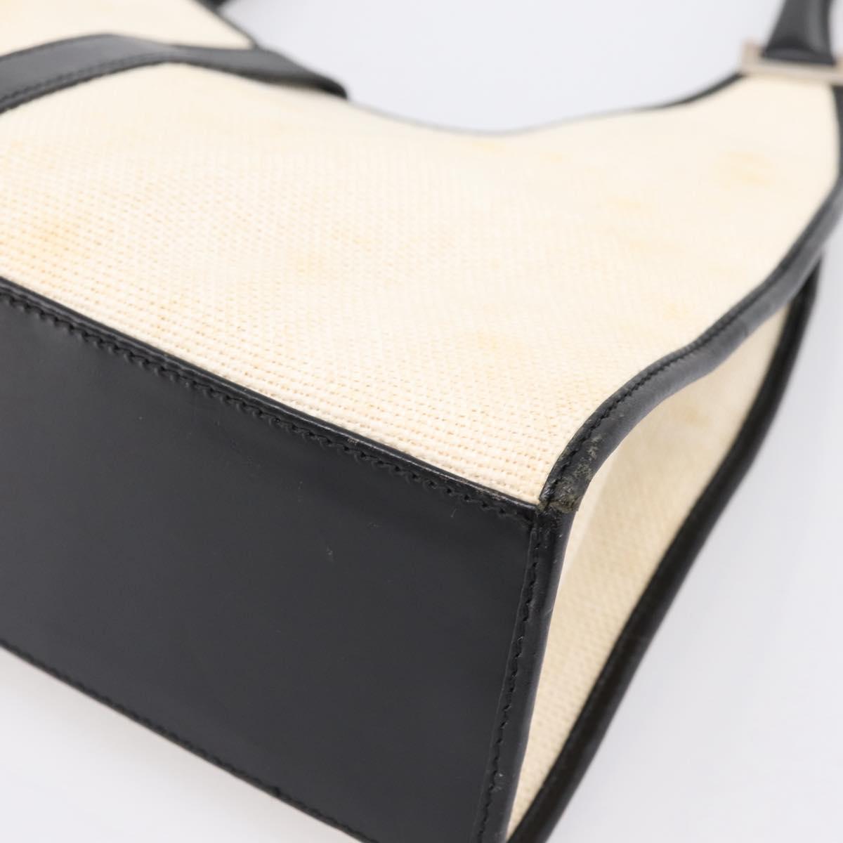 GUCCI Jackie Hand Bag Canvas Beige Silver 002 1067 Auth 198454