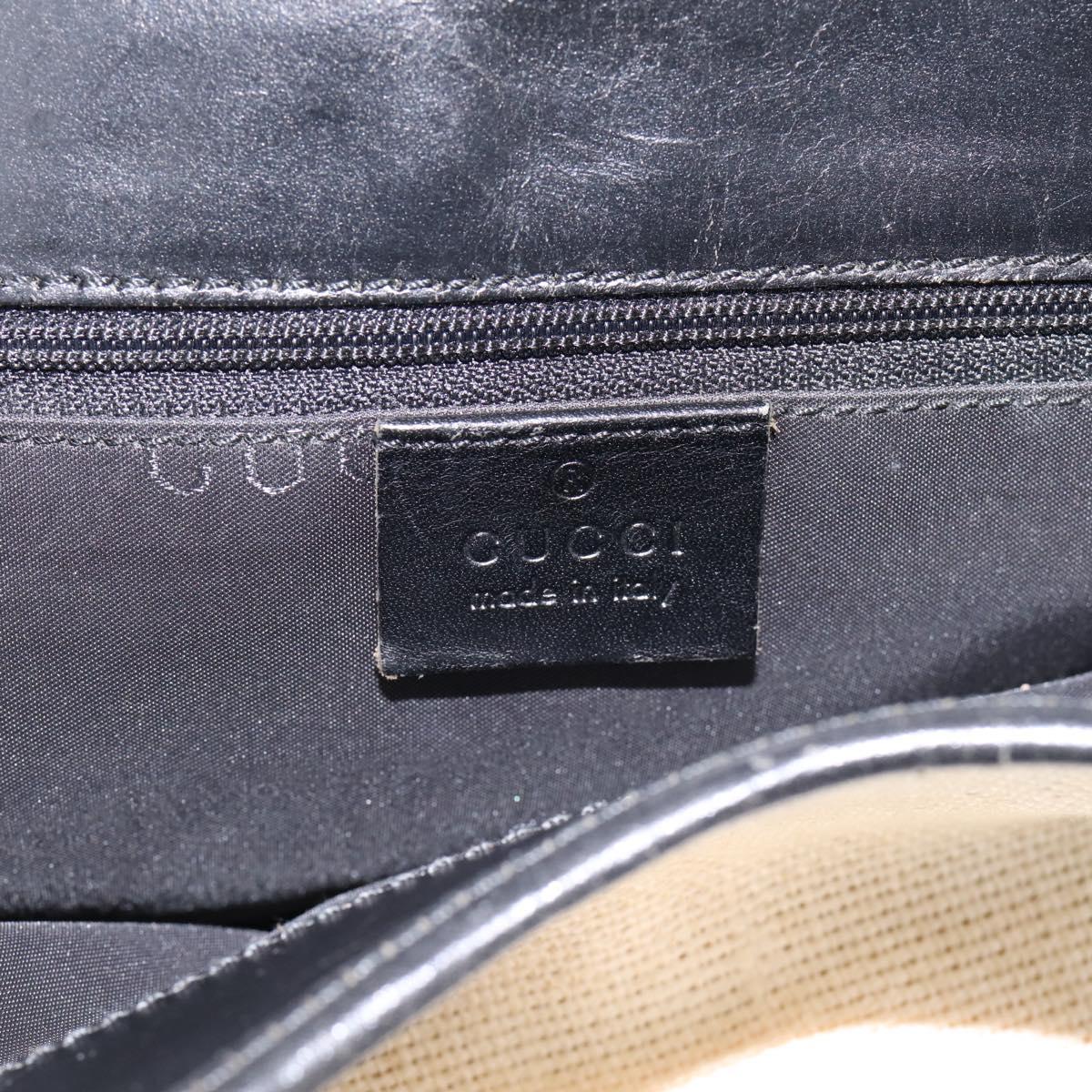 GUCCI Jackie Hand Bag Canvas Beige Silver 002 1067 Auth 198454