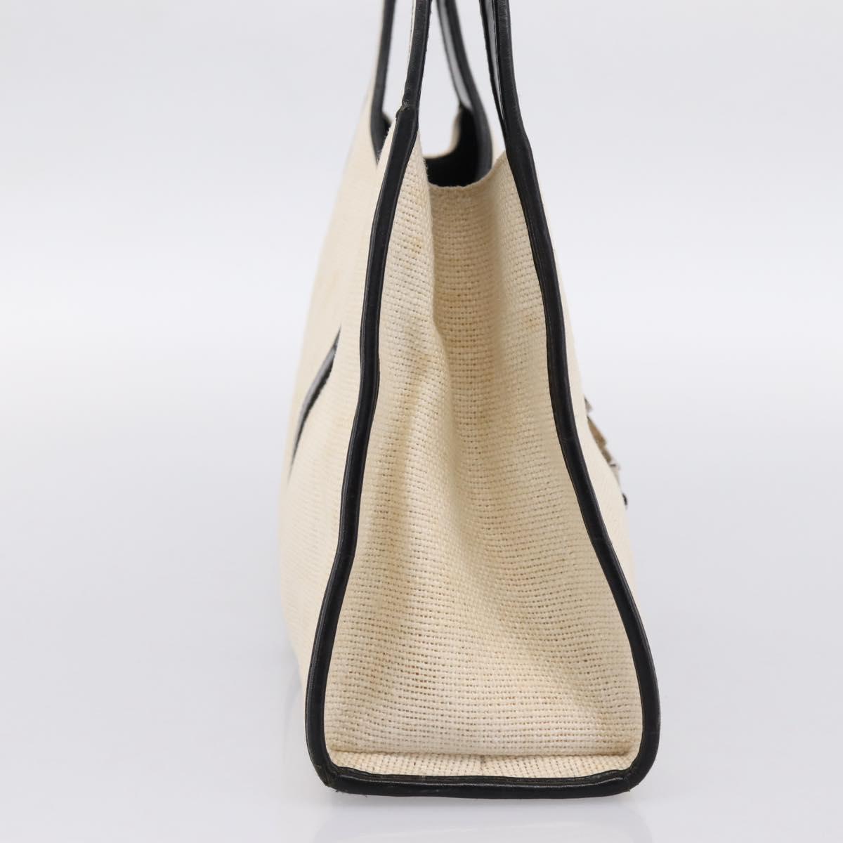 GUCCI Jackie Hand Bag Canvas Beige Silver 002 1067 Auth 198454