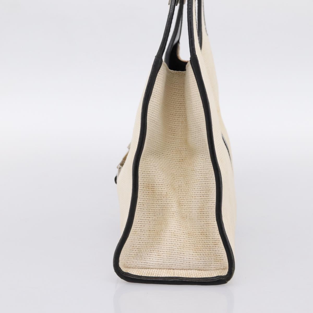 GUCCI Jackie Hand Bag Canvas Beige Silver 002 1067 Auth 198454