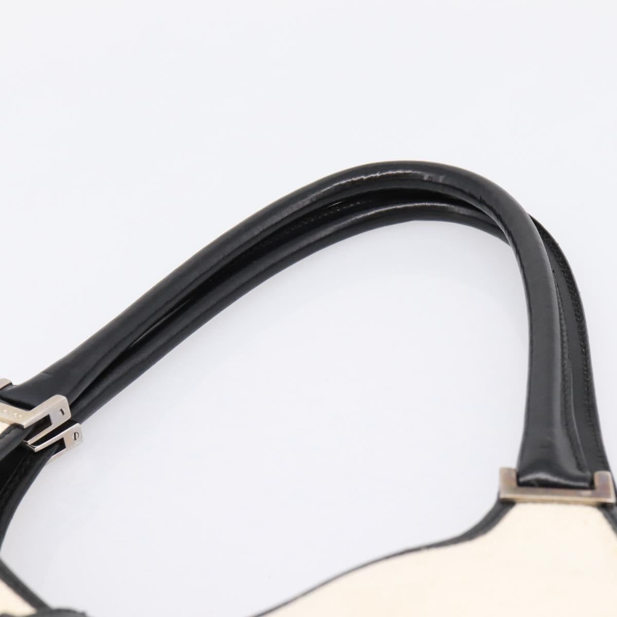 GUCCI Jackie Hand Bag Canvas Beige Silver 002 1067 Auth 198454