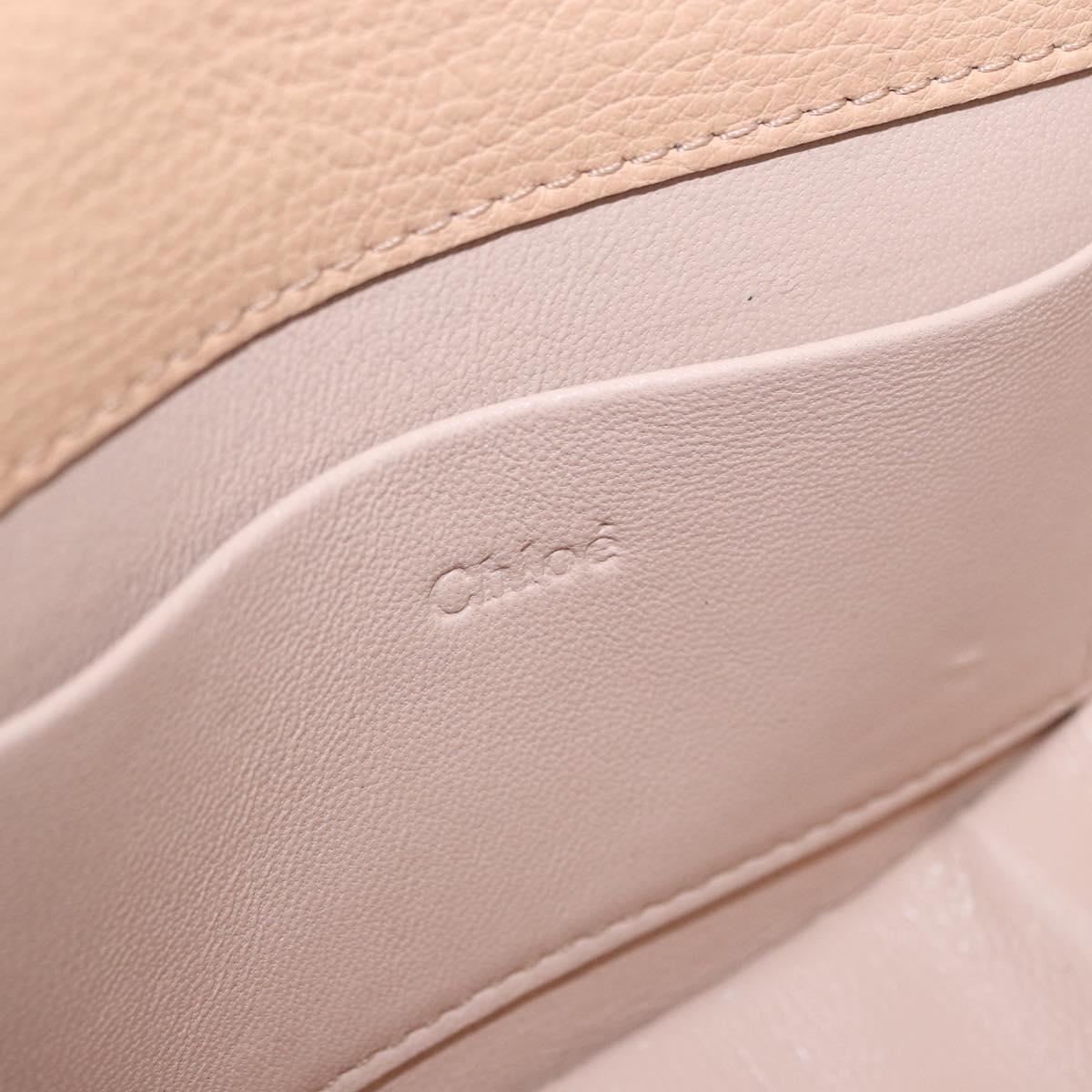 Chloe Nile Minaudière Hand Bag Patent Beige Gold Tone Auth 198468A