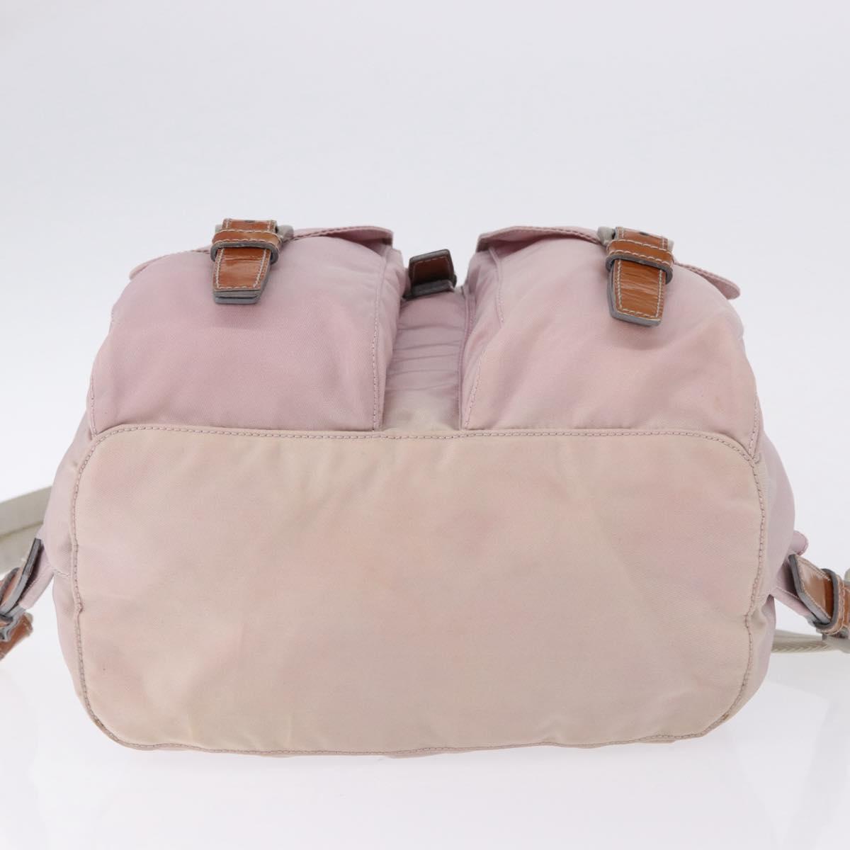 PRADA Backpack Nylon Pink Silver Auth 198471