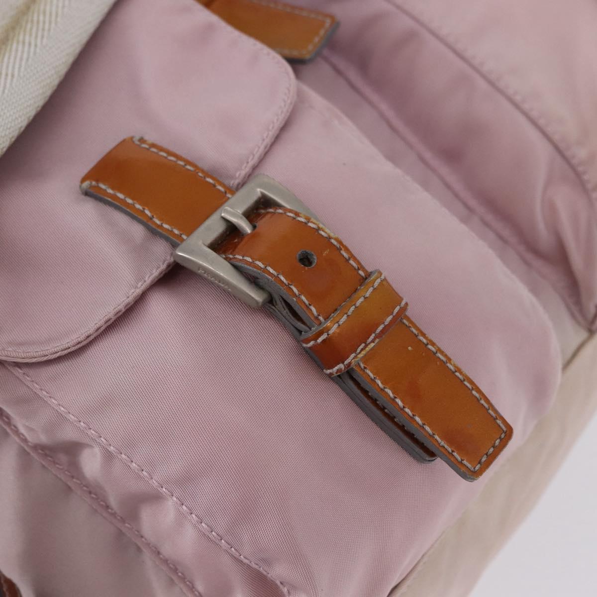 PRADA Backpack Nylon Pink Silver Auth 198471