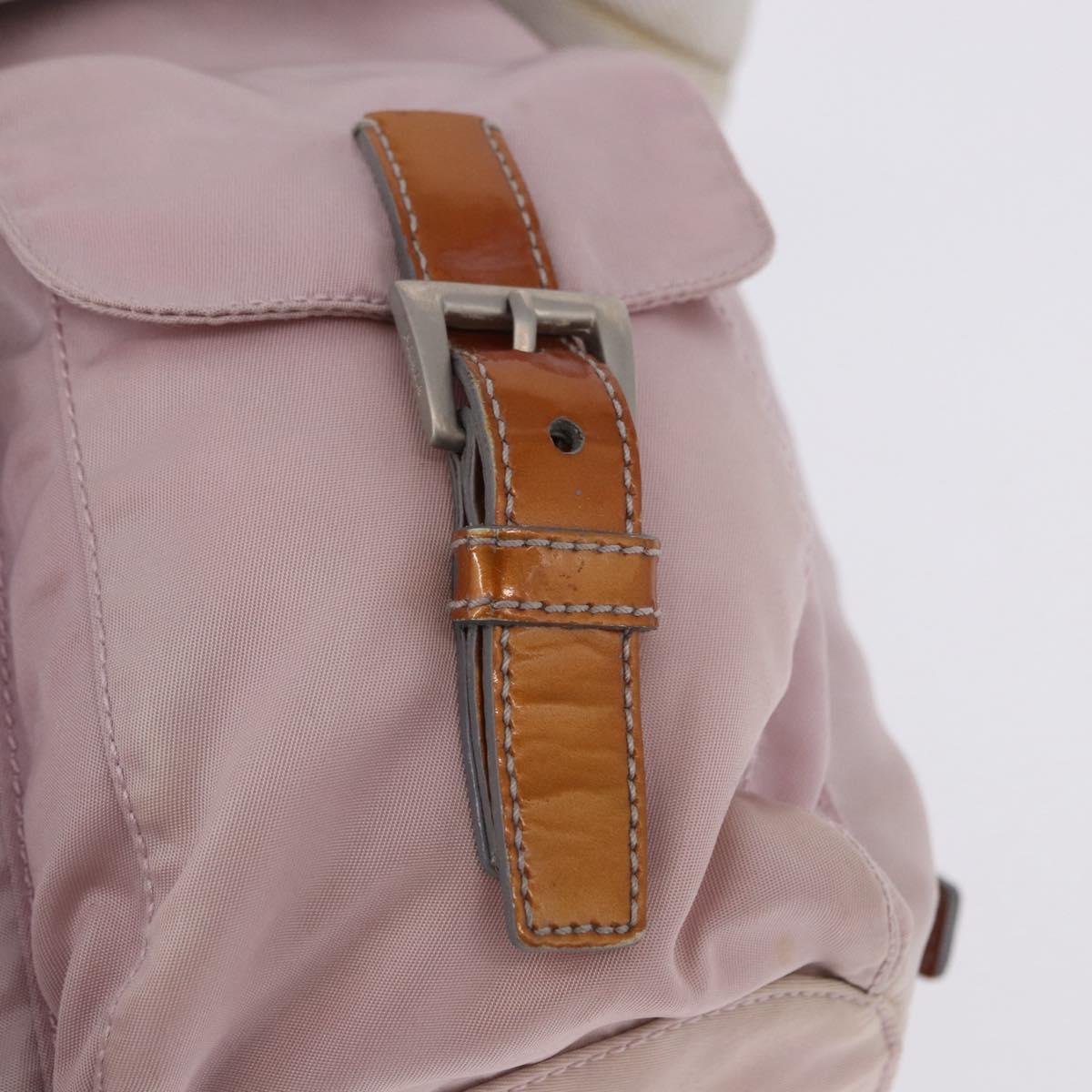 PRADA Backpack Nylon Pink Silver Auth 198471