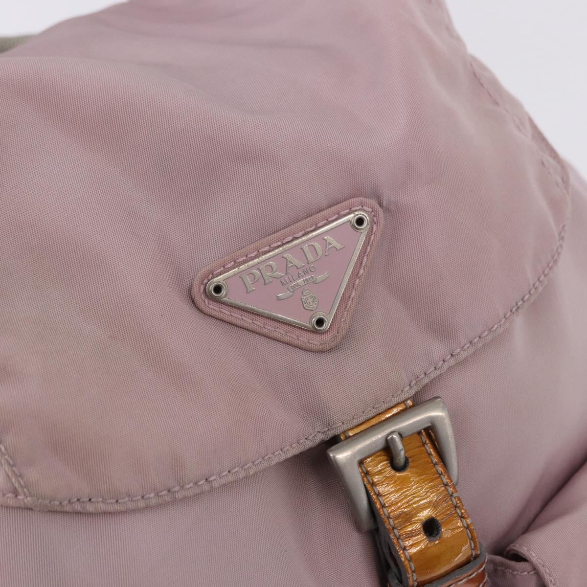 PRADA Backpack Nylon Pink Silver Auth 198471